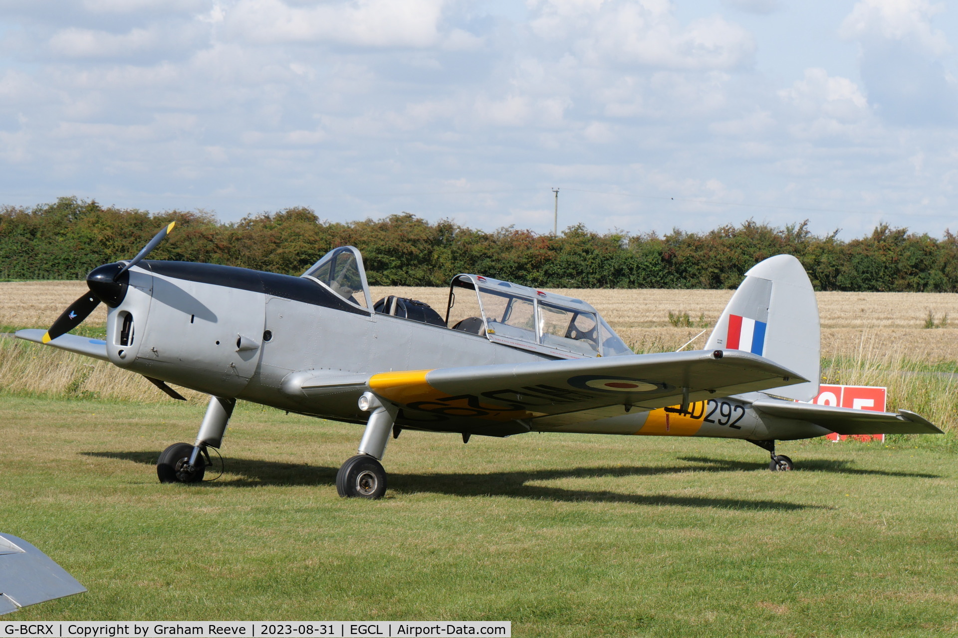 G-BCRX, 1950 De Havilland DHC-1 Chipmunk T.10 C/N C1/0232, Parked at Fenland.