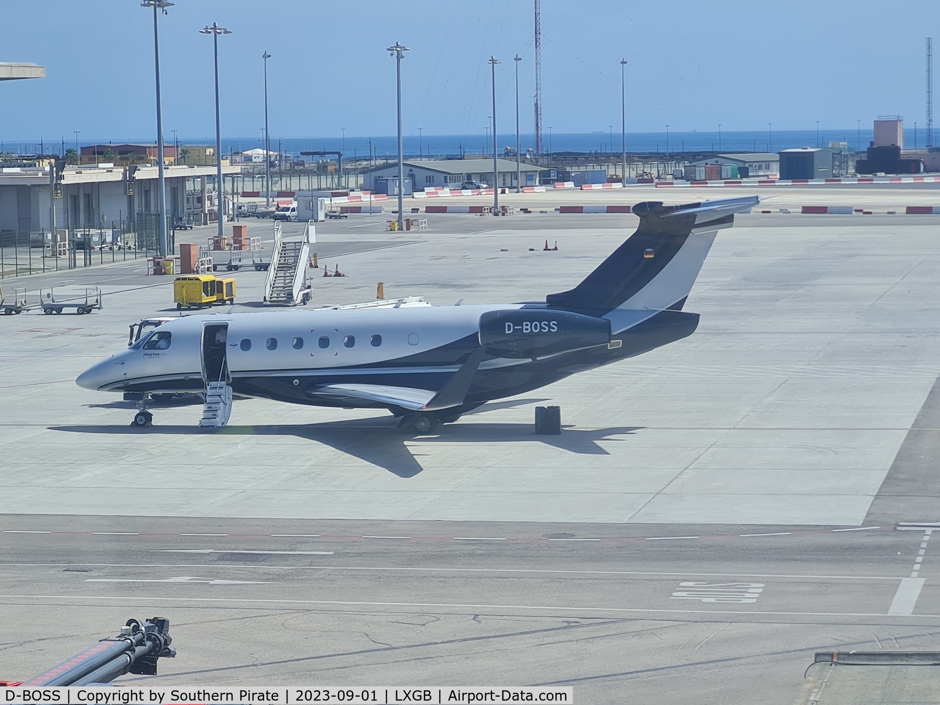 D-BOSS, 2021 Embraer EMB-550 Praetor 600 C/N 55020139, Spotted at Gibraltar airport 01/09/2023