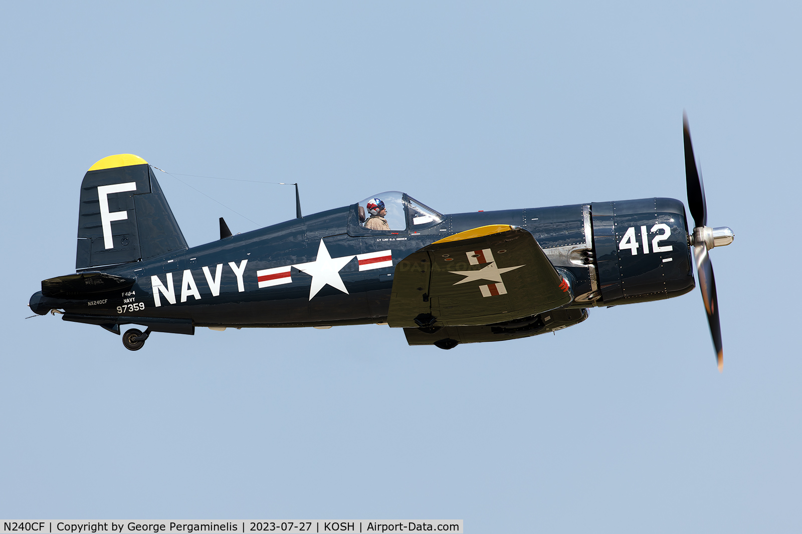 N240CF, 1945 Vought F4U-4 Corsair C/N 9513, Oshkosh 2023.