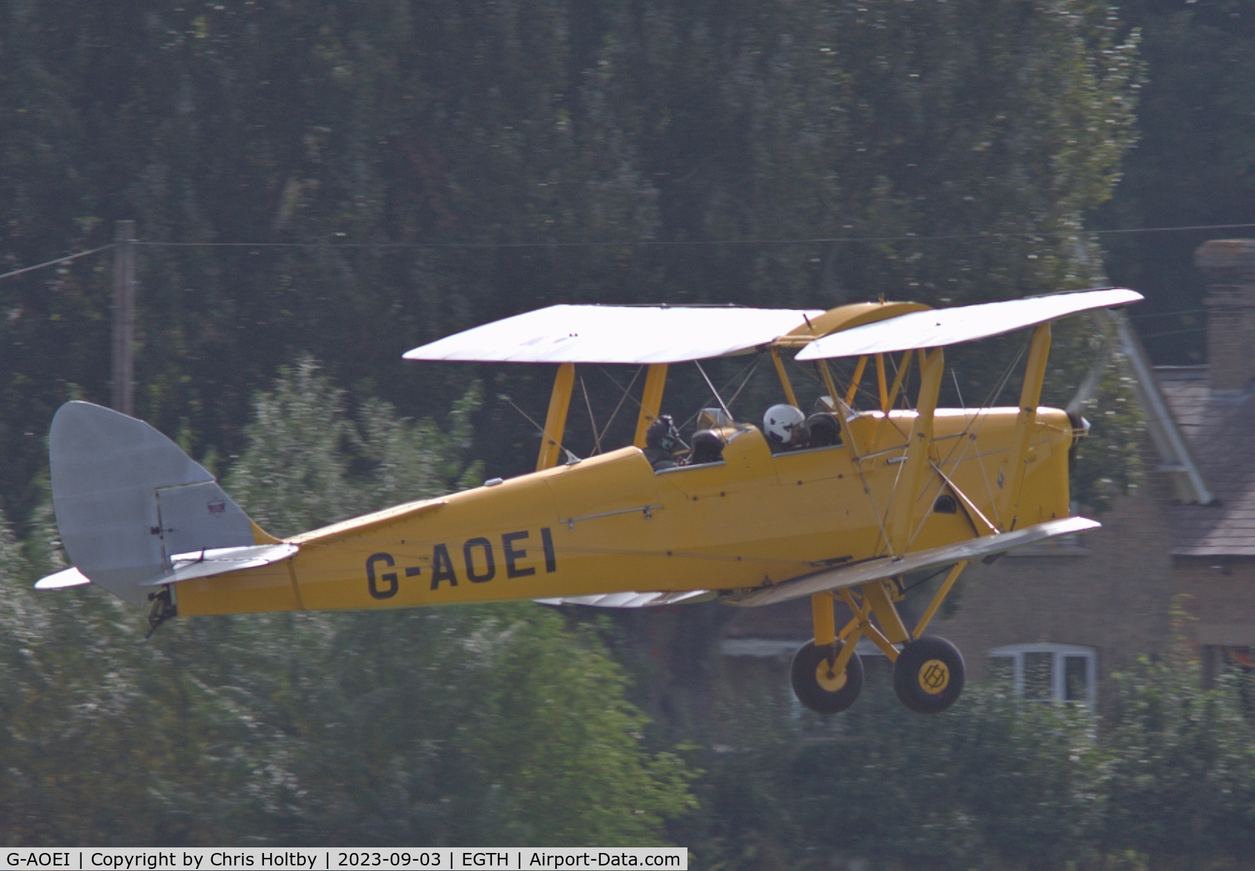 G-AOEI, 1939 De Havilland DH-82A Tiger Moth II C/N 82196/N6946, Taking off at the Old Warden Vintage Airshow 2023
