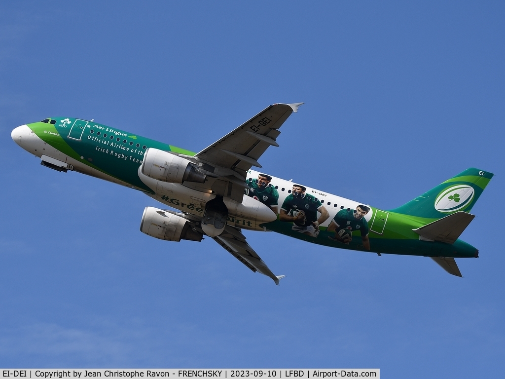 EI-DEI, 2005 Airbus A320-214 C/N 2374, Bordeaux (BOD)	Dublin (DUB)	EI2509  charter rugby