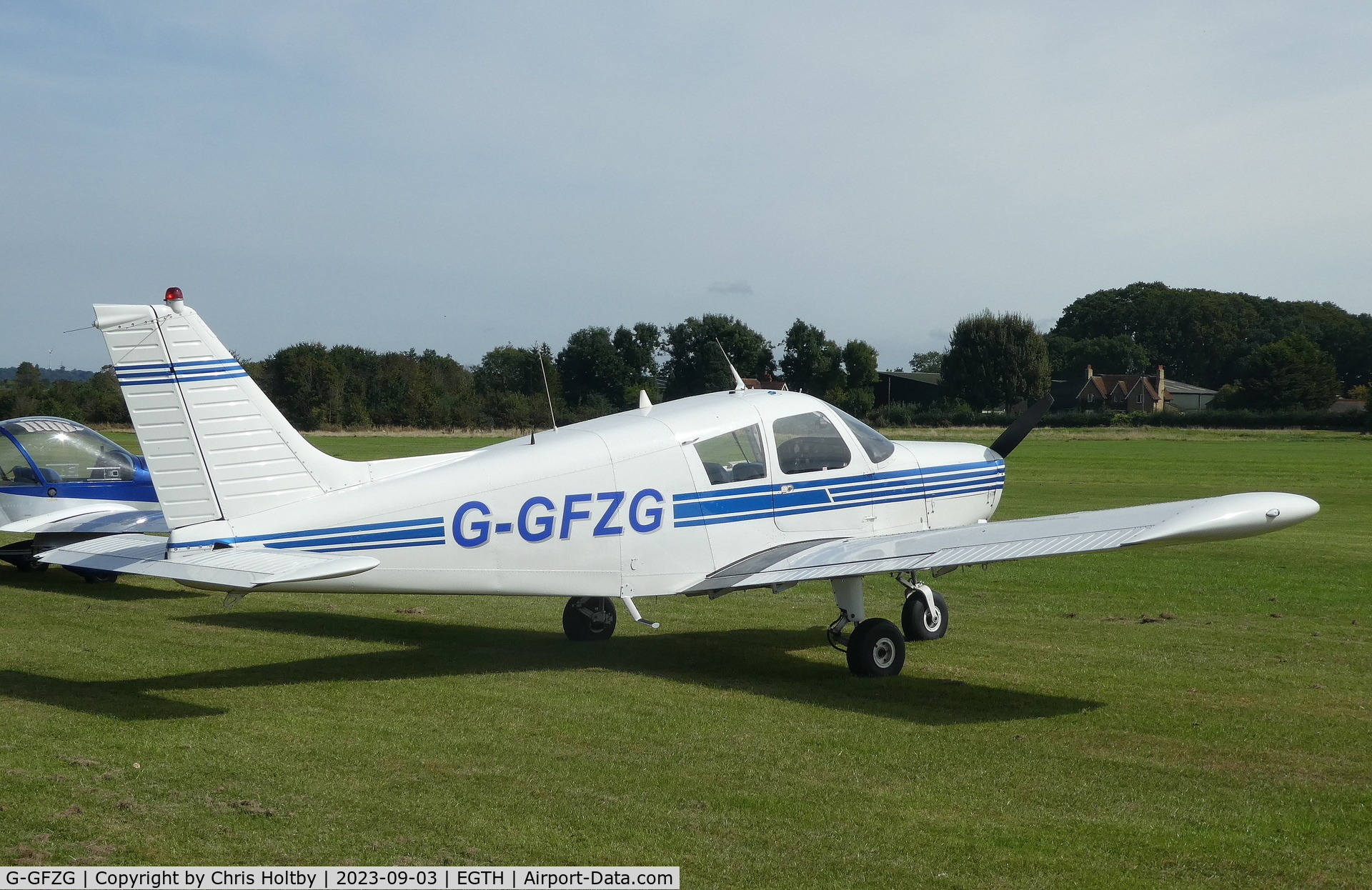 G-GFZG, 1973 Piper PA-28-140 Cherokee C/N 28-7225350, Visiting Old Warden for the Vintage Airshow 2023
