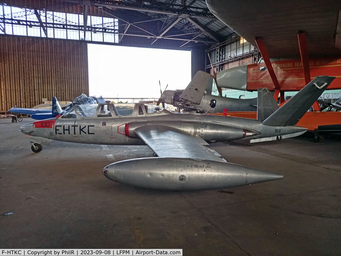 F-HTKC, Fouga CM-170 Magister C/N 100, F-HTKC '100' Fouga CM170 Magister R Musee De L'Aviation de Melun-Villaroche