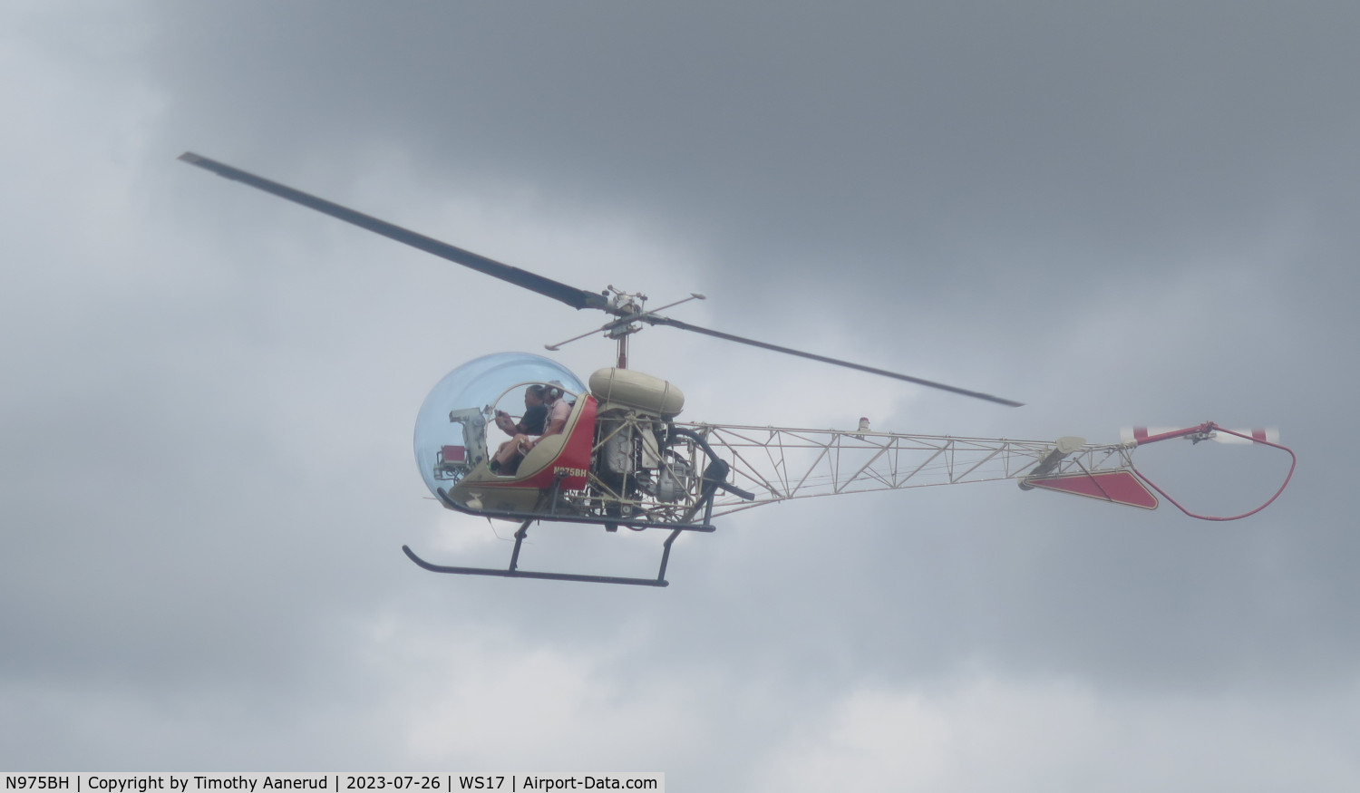 N975BH, Bell 47G-2 C/N 2242, Bell 47G-2, c/n: 2242, Helicopter Rides. AirVenture 2023