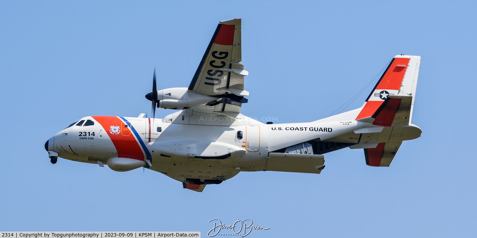 2314, 2014 Airtech HC-144A Ocean Sentry (CN-235M-300) C/N C203, USCG Ocen Sentry out of Cape Cod swings by for a fly by