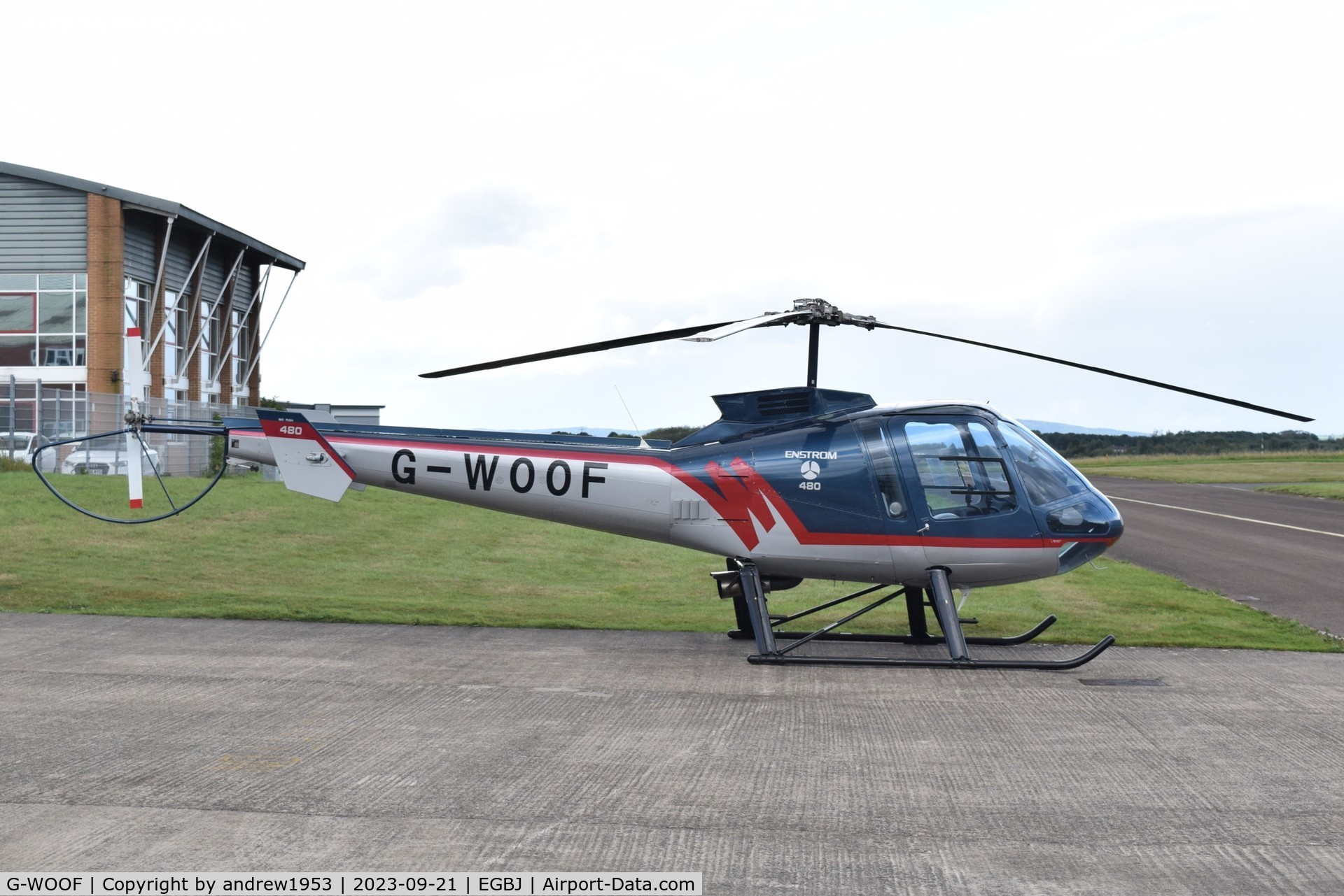 G-WOOF, 1998 Enstrom 480 C/N 5027, G-WOOF at Gloucestershire Airport.