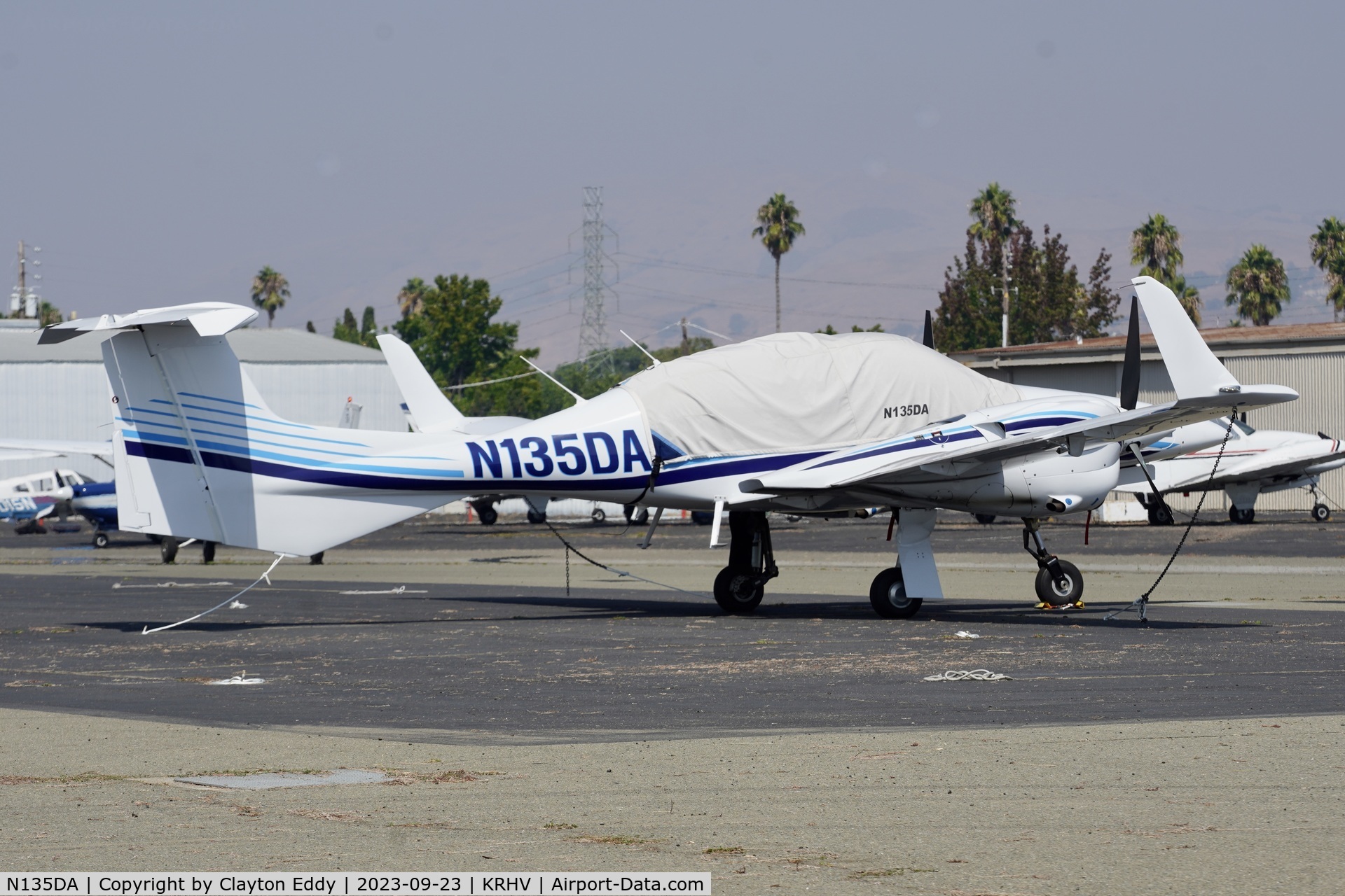 N135DA, 2022 Diamond Aircraft IND GMBH DA 42 NG C/N 42.N435, Reid-Hillview Airport California 2023.