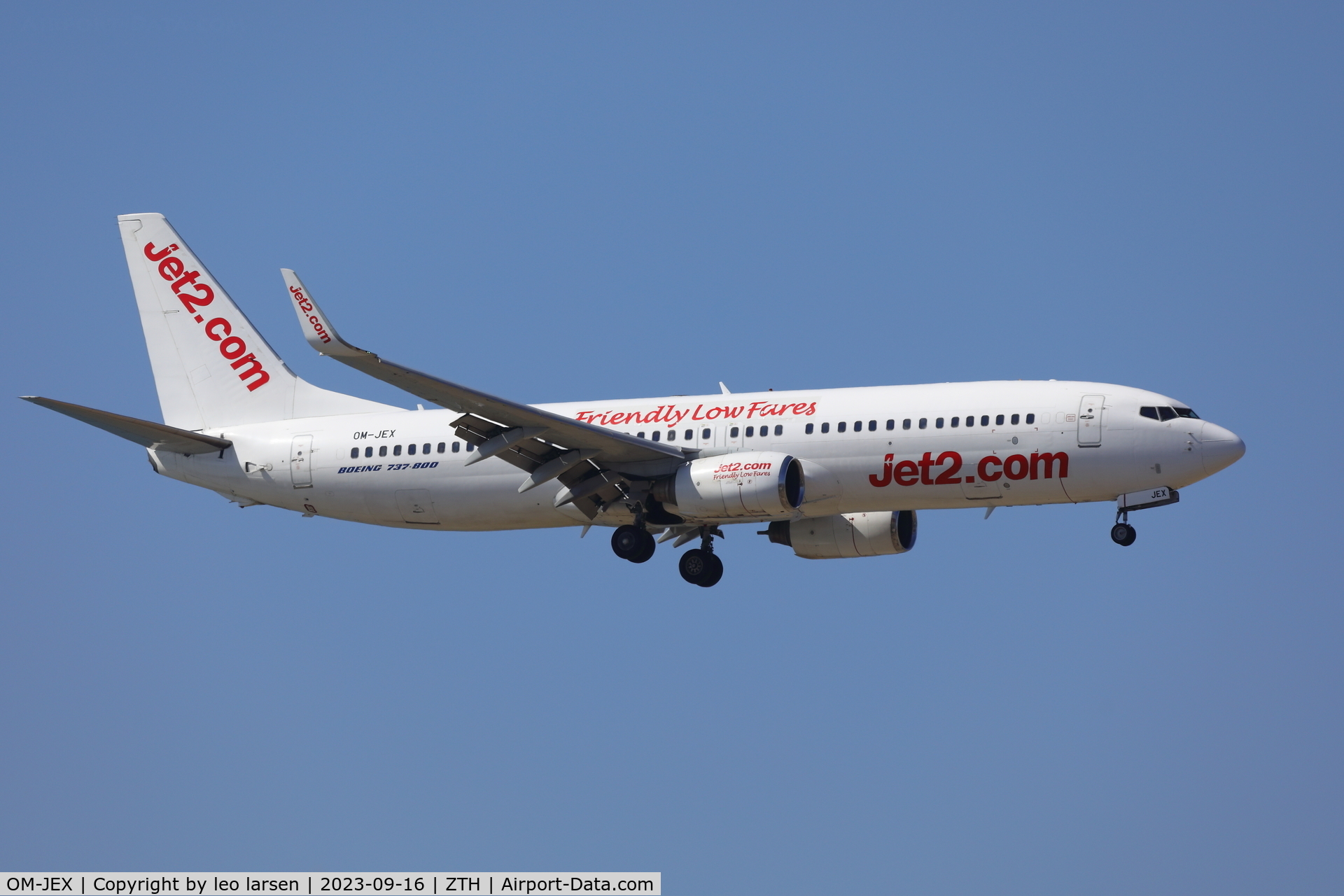 OM-JEX, 2001 Boeing 737-8AS C/N 29932, ZTH 16.9.2023