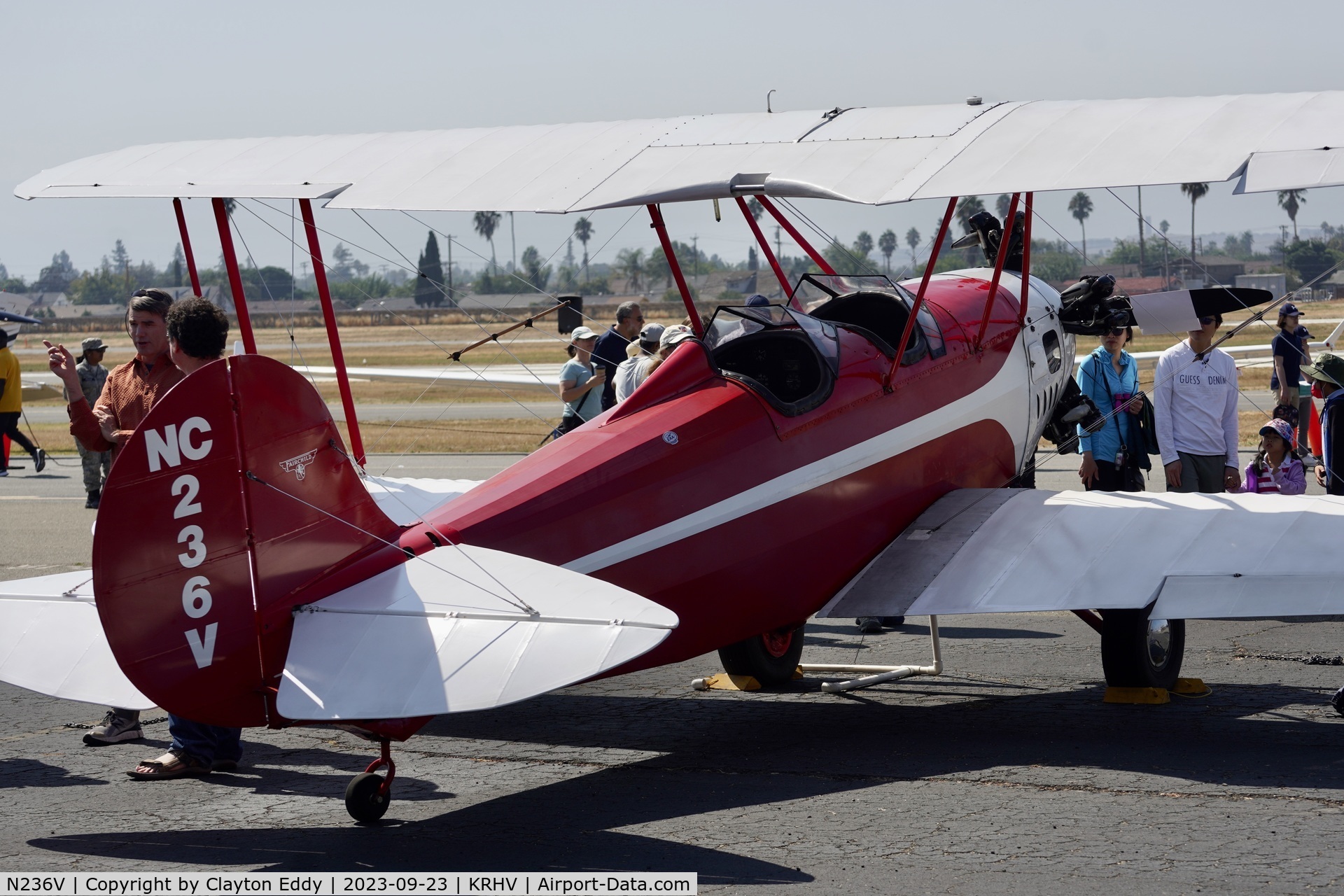 N236V, 1930 Fairchild KR-21 C/N 1043, Reid-Hillview Airport Community Day California 2023.