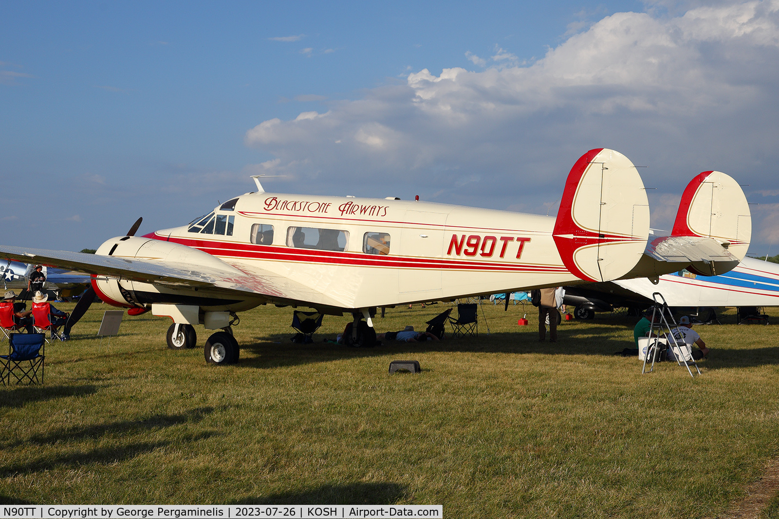 N90TT, 1957 Beech E18S C/N BA-335, Oshkosh 2023.