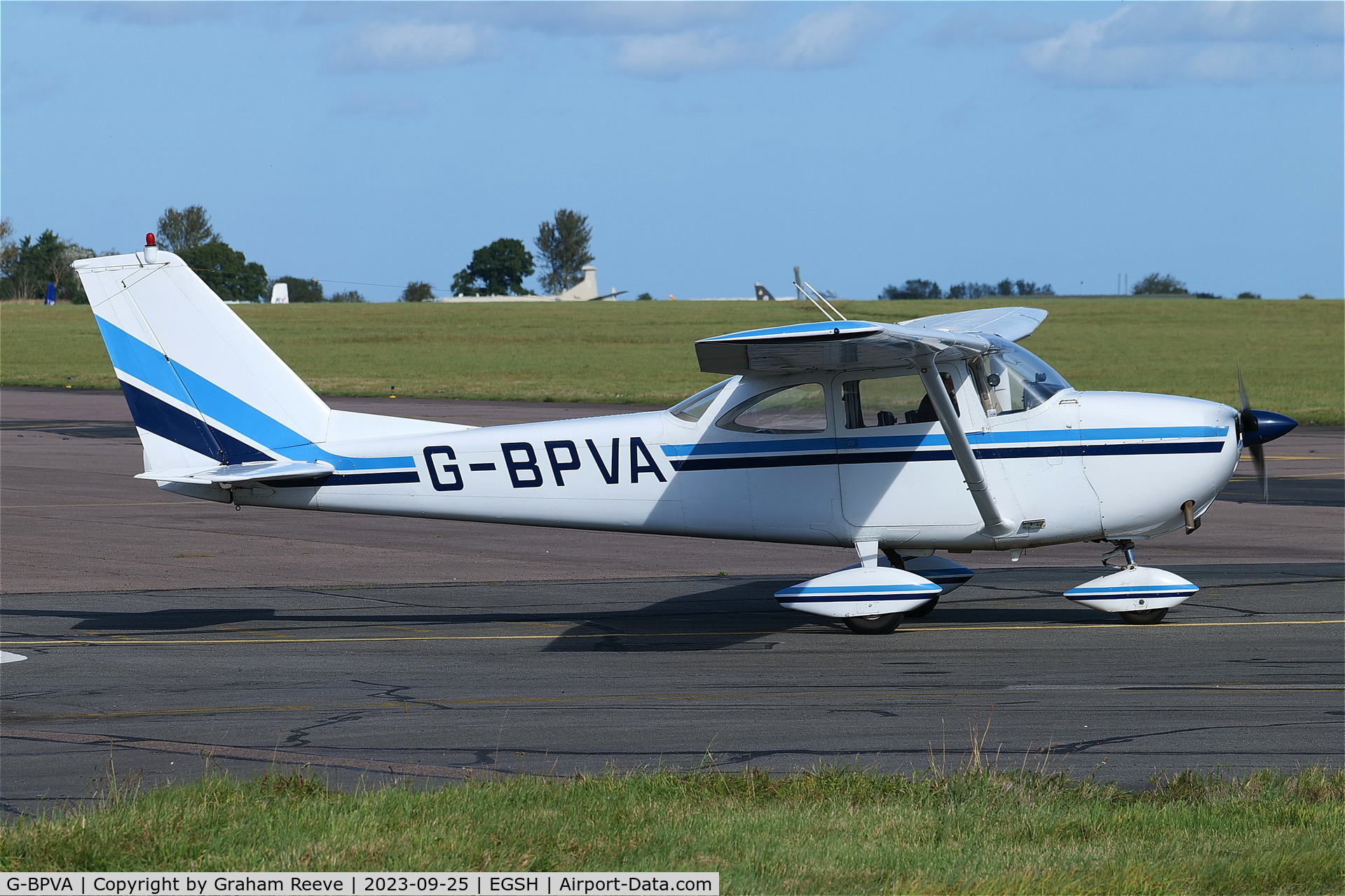 G-BPVA, 1965 Cessna 172F C/N 17252286, Departing from Norwich.