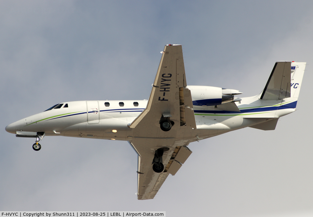 F-HVYC, 2018 Cessna 560XLS Citation Excel+ C/N 560-6254, Landing rwy 24R