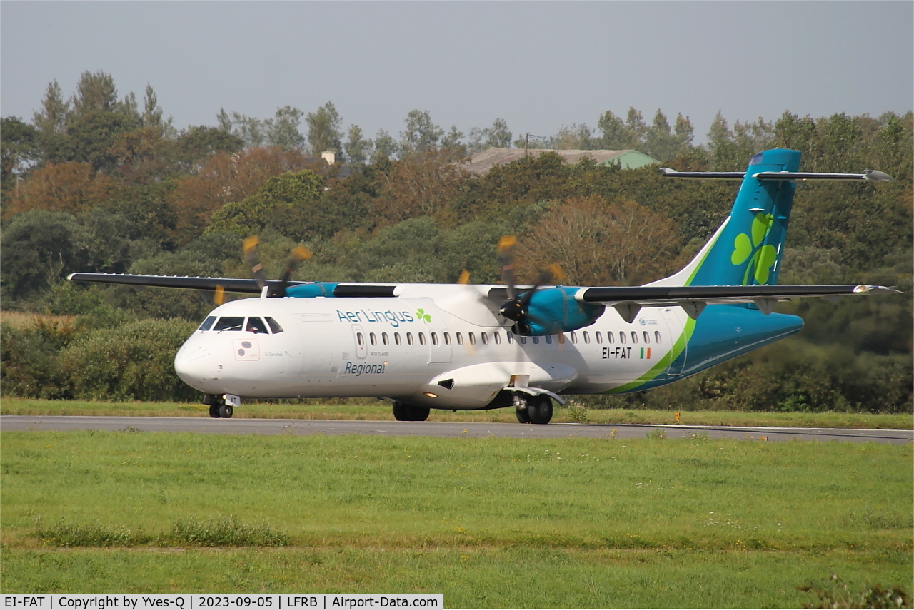 EI-FAT, 2013 ATR 72-600 (72-212A) C/N 1097, ATR 42 600, Take off run rwy 25L, Brest-Bretagne airport (LFRB-BES)