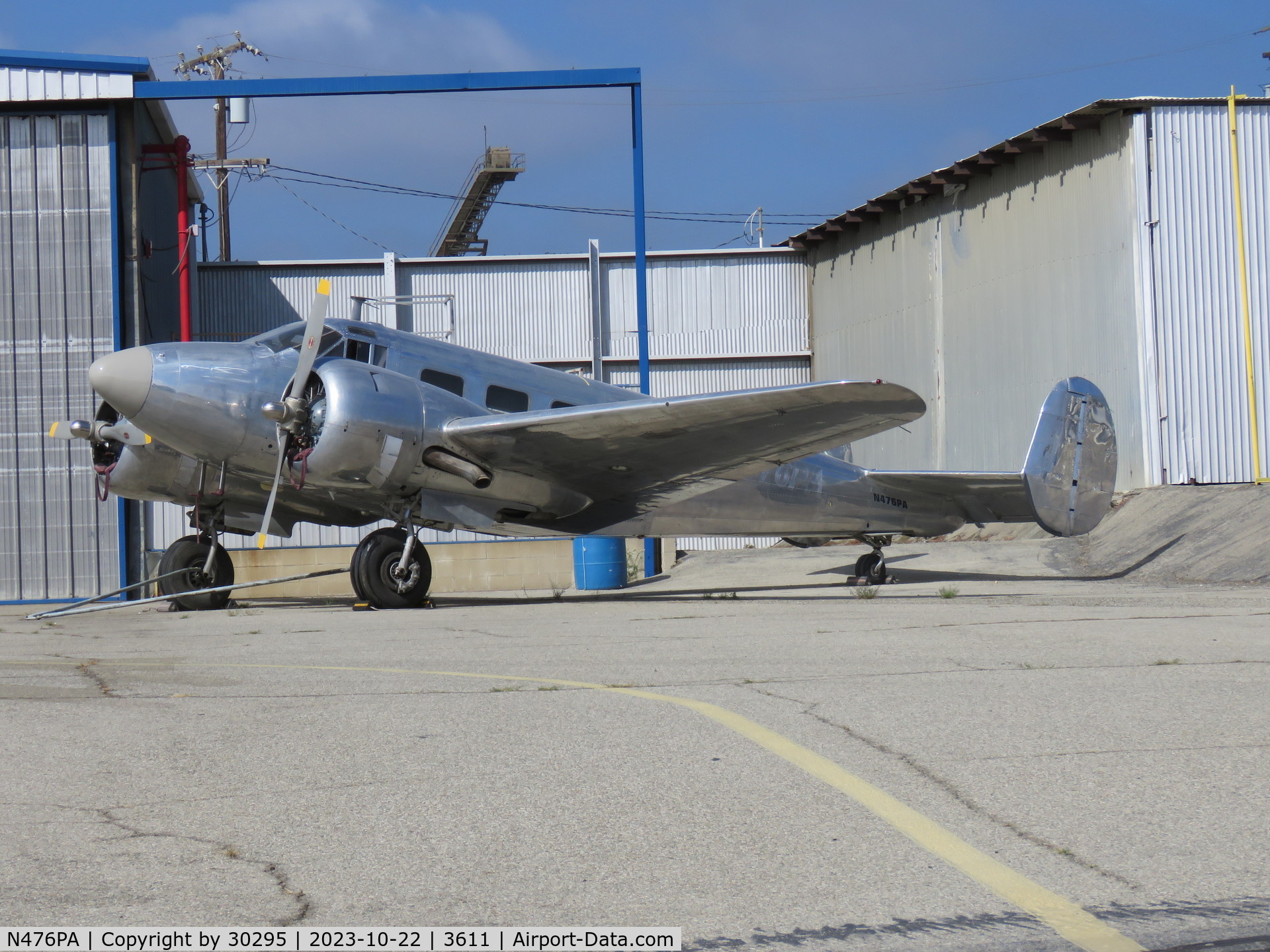 N476PA, 1952 Beech Expeditor 3NM (D18S) C/N CA-265, Parked