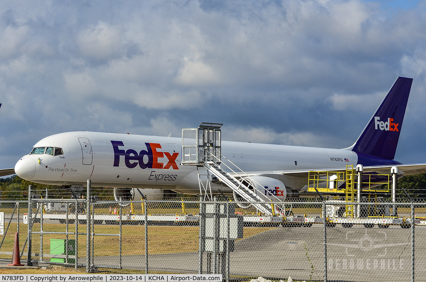 N783FD, 1992 Boeing 757-200(F) C/N 26678, FedEx 757 sitting at the FedEx facility at Chattanooga Airport.