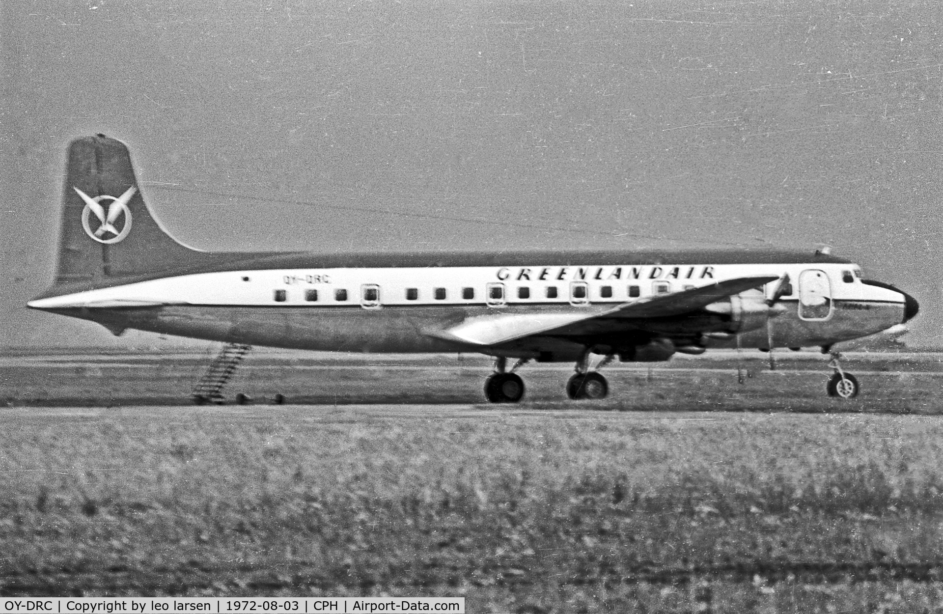 OY-DRC, 1957 Douglas DC-6B C/N 45329, Copenhagen 3.8.1972