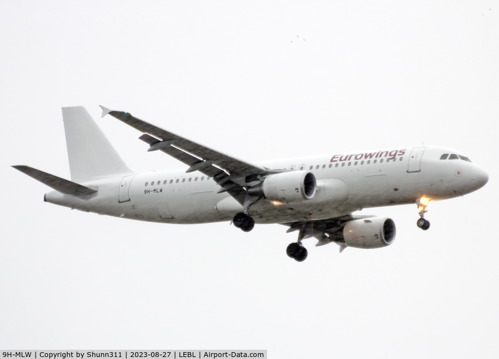 9H-MLW, 2006 Airbus A320-214 C/N 2964, Landing rwy 06L in all white with Eurowings titles