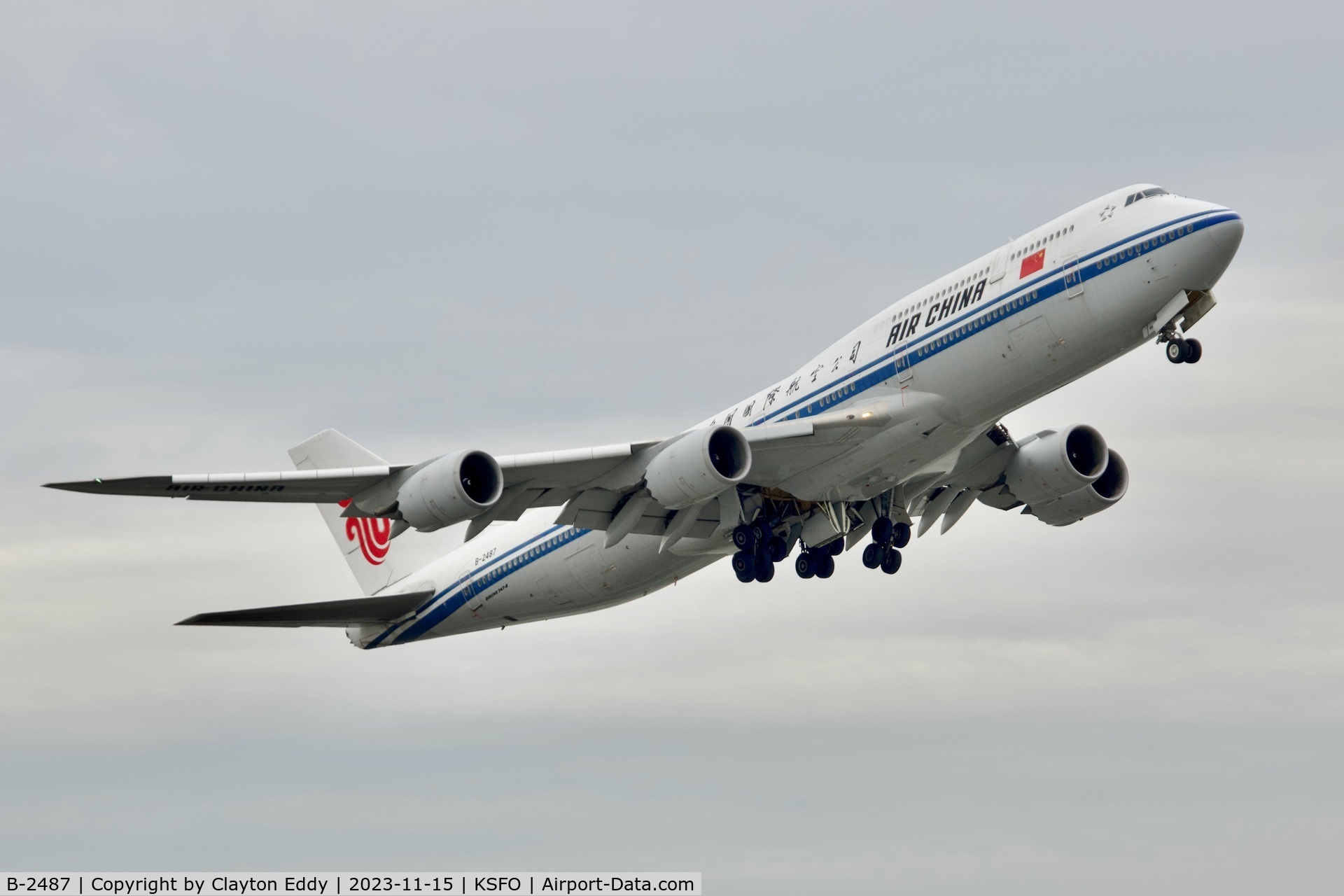 B-2487, 2014 Boeing 747-89L C/N 44932, SFO 2023.