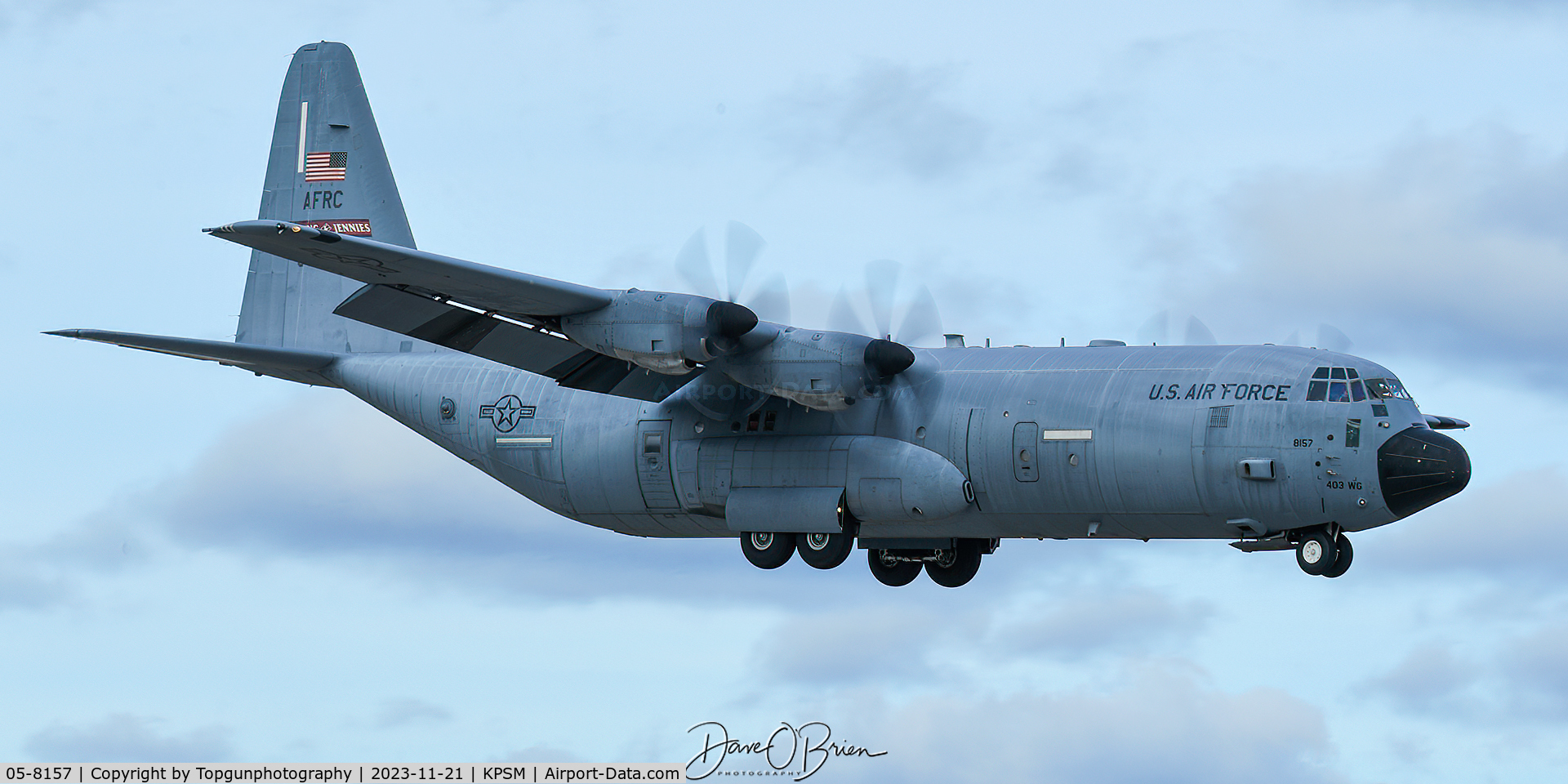 05-8157, 2005 Lockheed Martin C-130J-30 Super Hercules C/N 382-5570, REACH465 completes the 4 ship of Keesler Hercs that came in to land