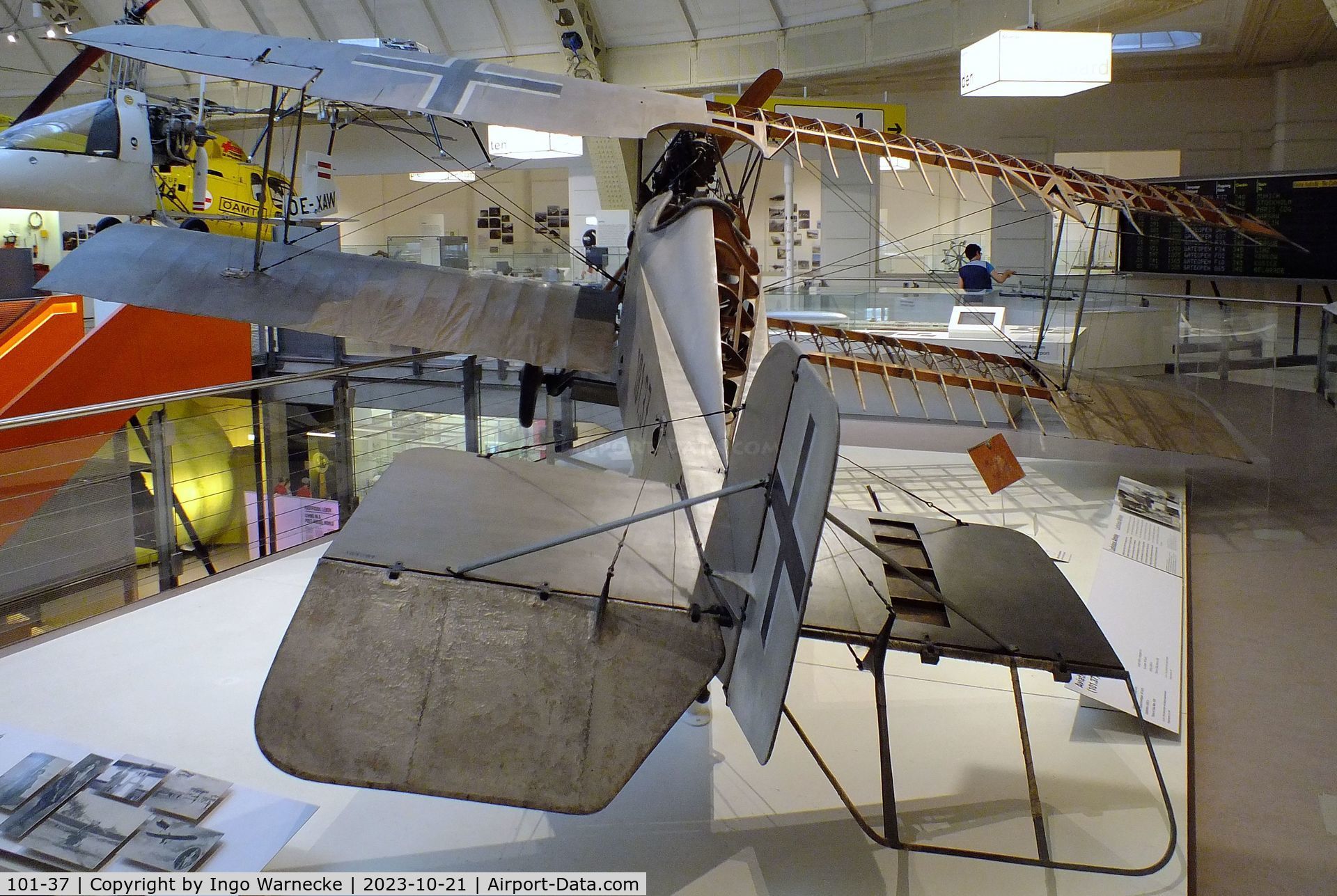 101-37, Aviatik Berg D.1 C/N 101.37, Aviatik Berg D.1 (minus outer skin on starboard side) at the Technisches Museum Wien (Vienna Technical Museum)