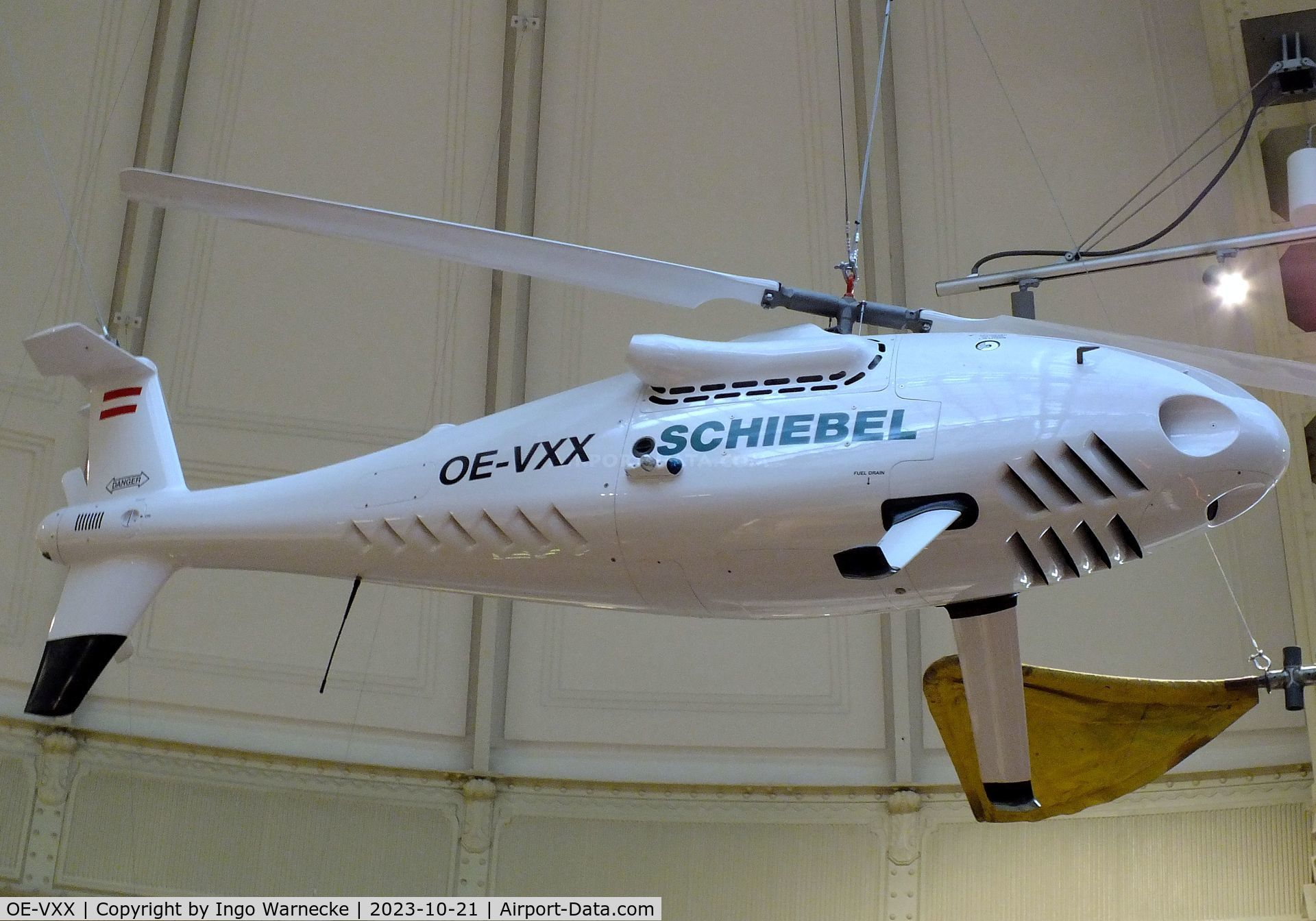 OE-VXX, Schiebel S-100 Camcopter C/N 0250, Schiebel S-100 Camcopter rotary wing drone at the Technisches Museum Wien (Vienna Technical Museum)
