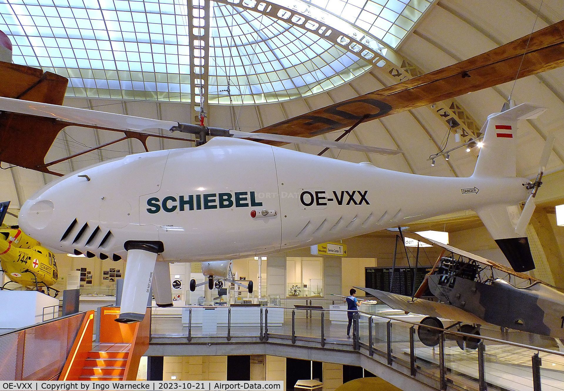 OE-VXX, Schiebel S-100 Camcopter C/N 0250, Schiebel S-100 Camcopter rotary wing drone at the Technisches Museum Wien (Vienna Technical Museum)