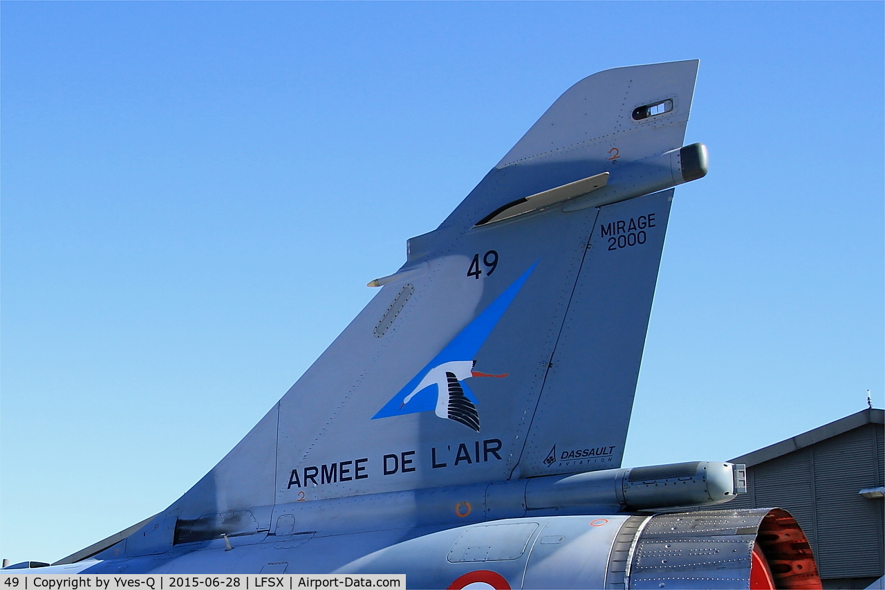 49, Dassault Mirage 2000-5F C/N 225, Dassault Mirage 2000-5F, Tail close up view, Luxeuil-St Sauveur Air Base 116 (LFSX)