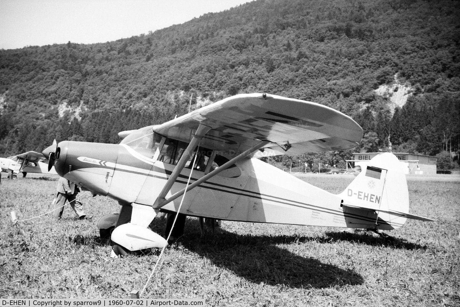 D-EHEN, 1951 Piper PA-20-135 Pacer Pacer C/N 20-571, Rallye de la Montre Biel-Boezingen(closed). Scnned from a b+w 6x9 negative.