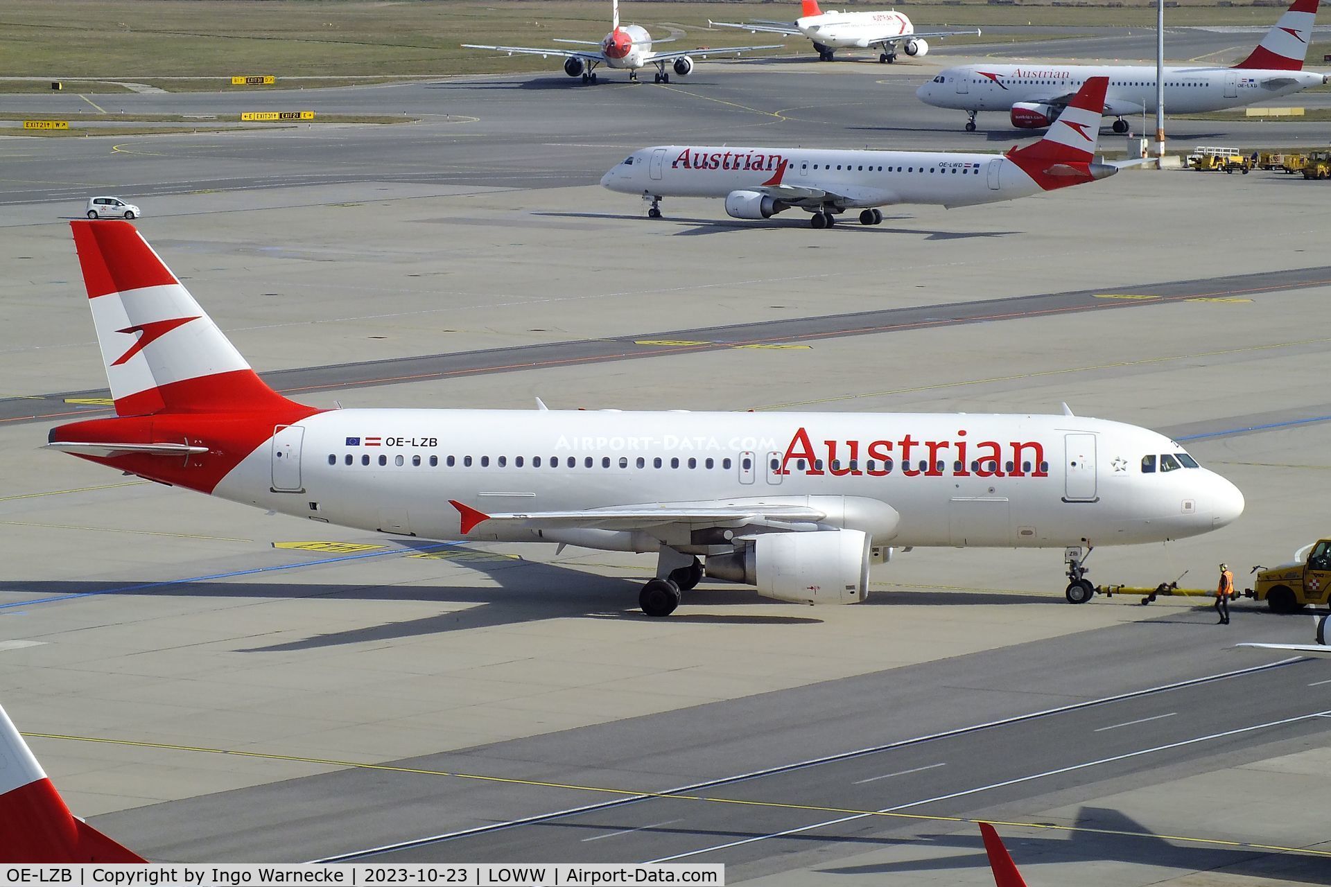 OE-LZB, 2007 Airbus A320-214 C/N 3268, Airbus A320-214 of Austrian Airlines at Wien-Schwechat airport