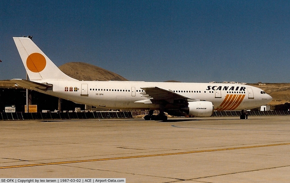 SE-DFK, 1979 Airbus A300B4-120 C/N 94, Lanzarote 2.3.1987