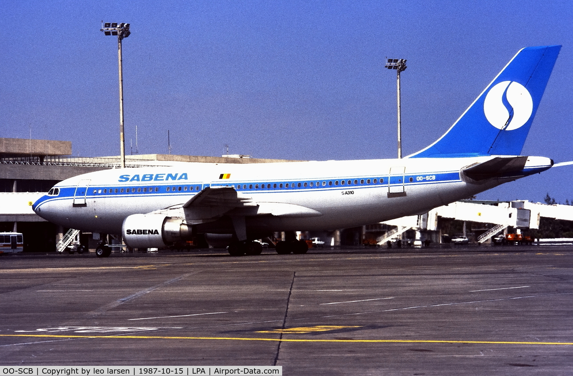 OO-SCB, 1984 Airbus A310-222 C/N 313, Las Palmas 15.10.1987