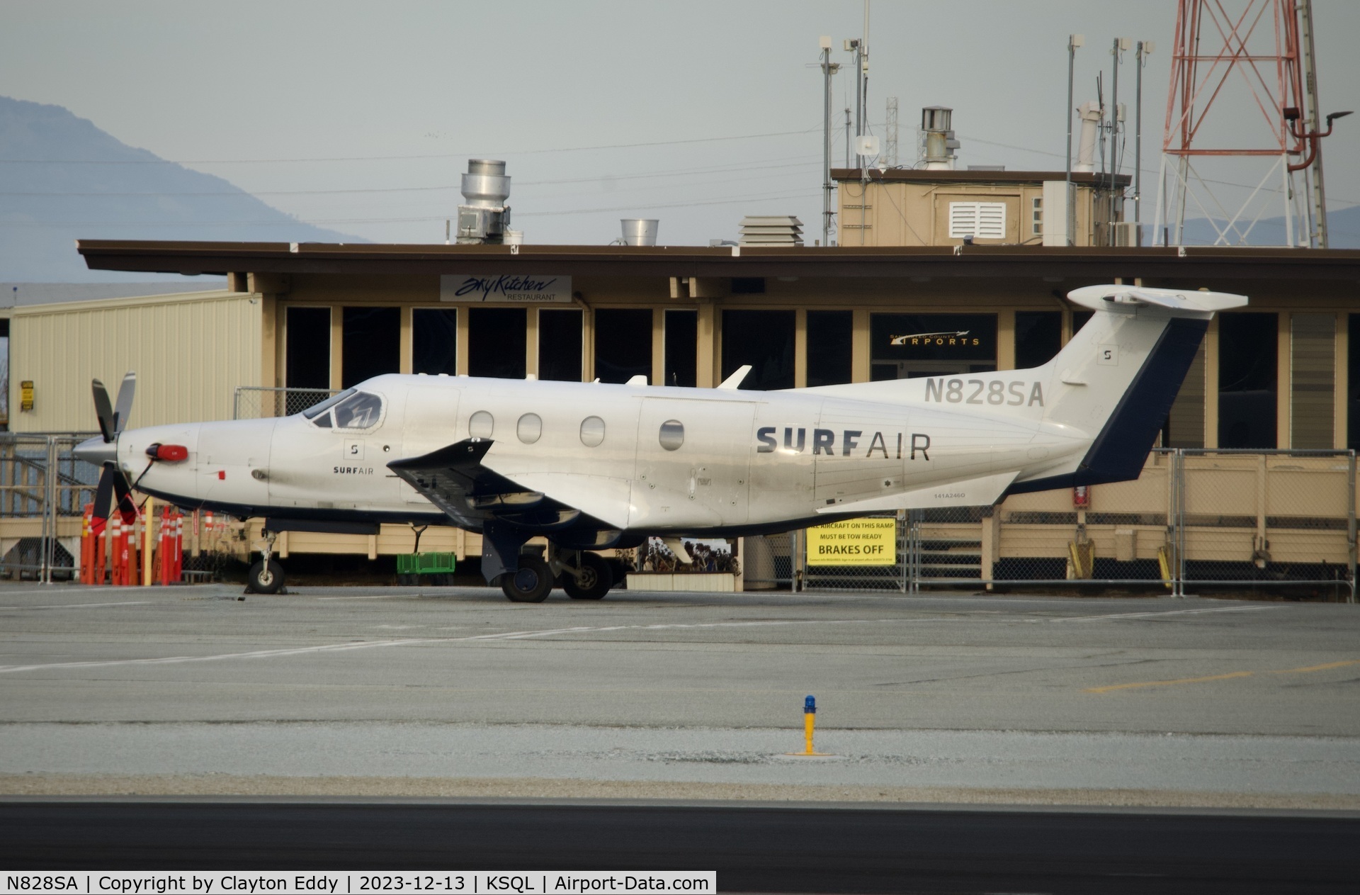 N828SA, 2015 Pilatus PC-12/47E C/N 1525, San Carlos Airport California 2023.