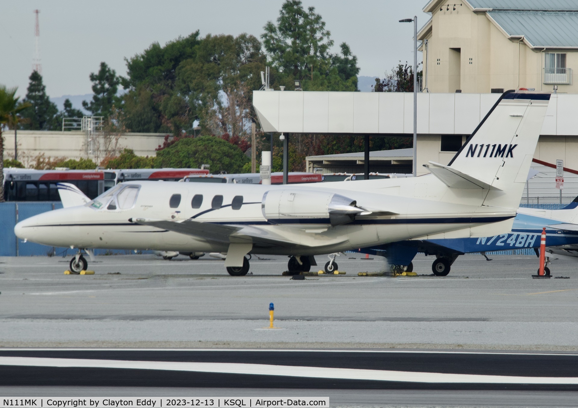 N111MK, Cessna 501 C/N 501-0227, San Carlos Airport in California 2023.
