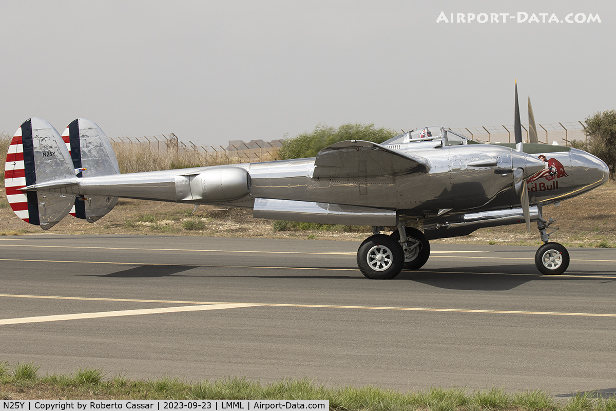 N25Y, 1944 Lockheed P-38L-5LO Lightning C/N AF44-53254, Malta International Airshow 2023
