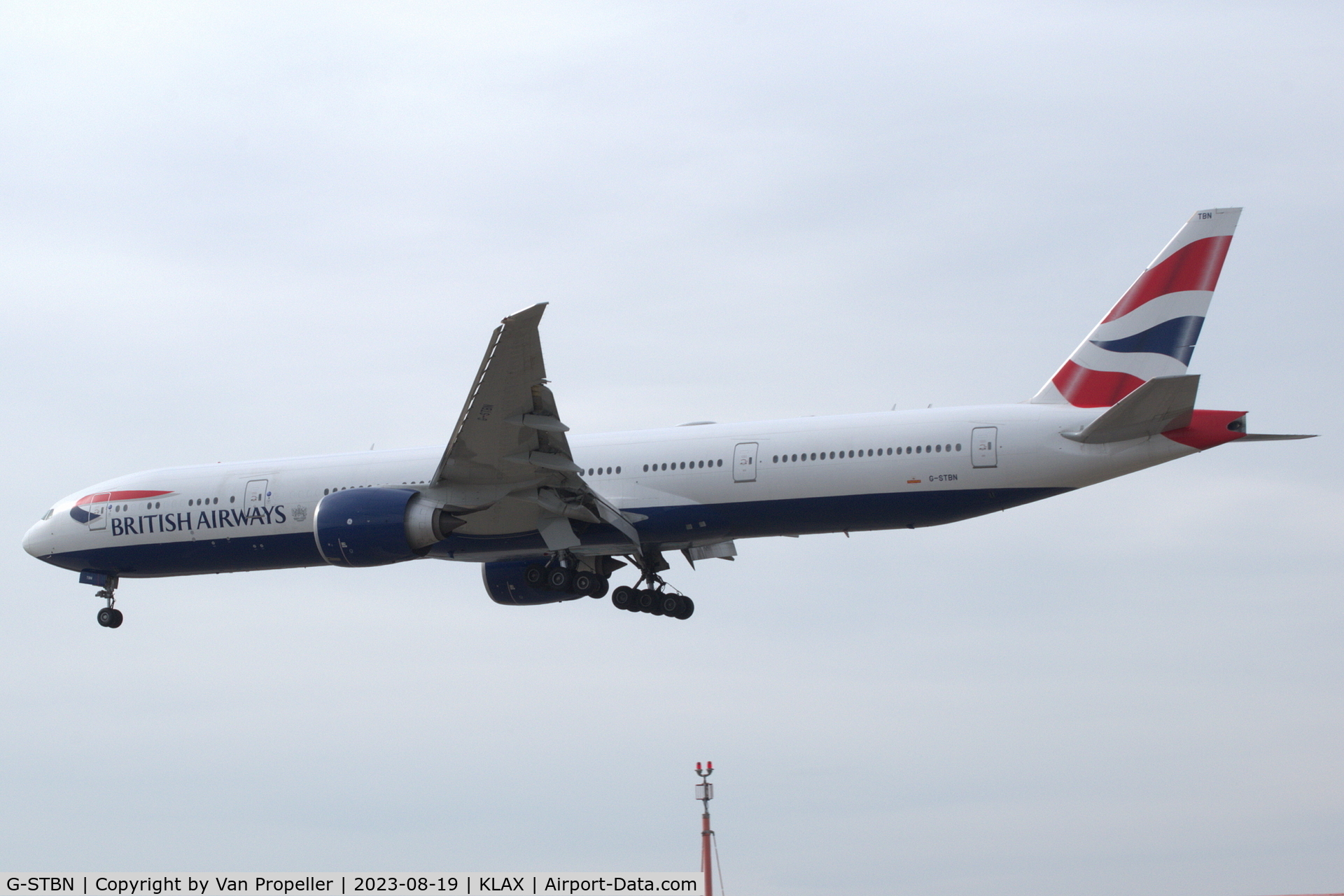 G-STBN, 2020 Boeing 777-300/ER C/N 66583, British Airways Boeing 777-336ER on approach to LAX