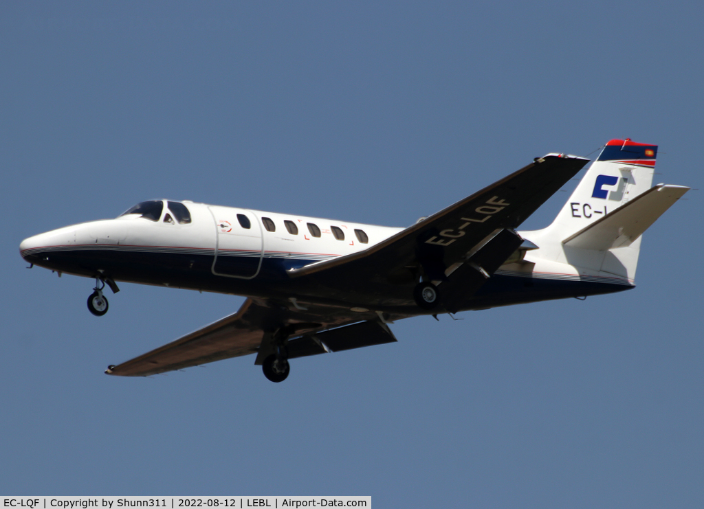 EC-LQF, 1984 Cessna S550 Citation IIS C/N S550-0007, Landing rwy 24R with new logo on tail...