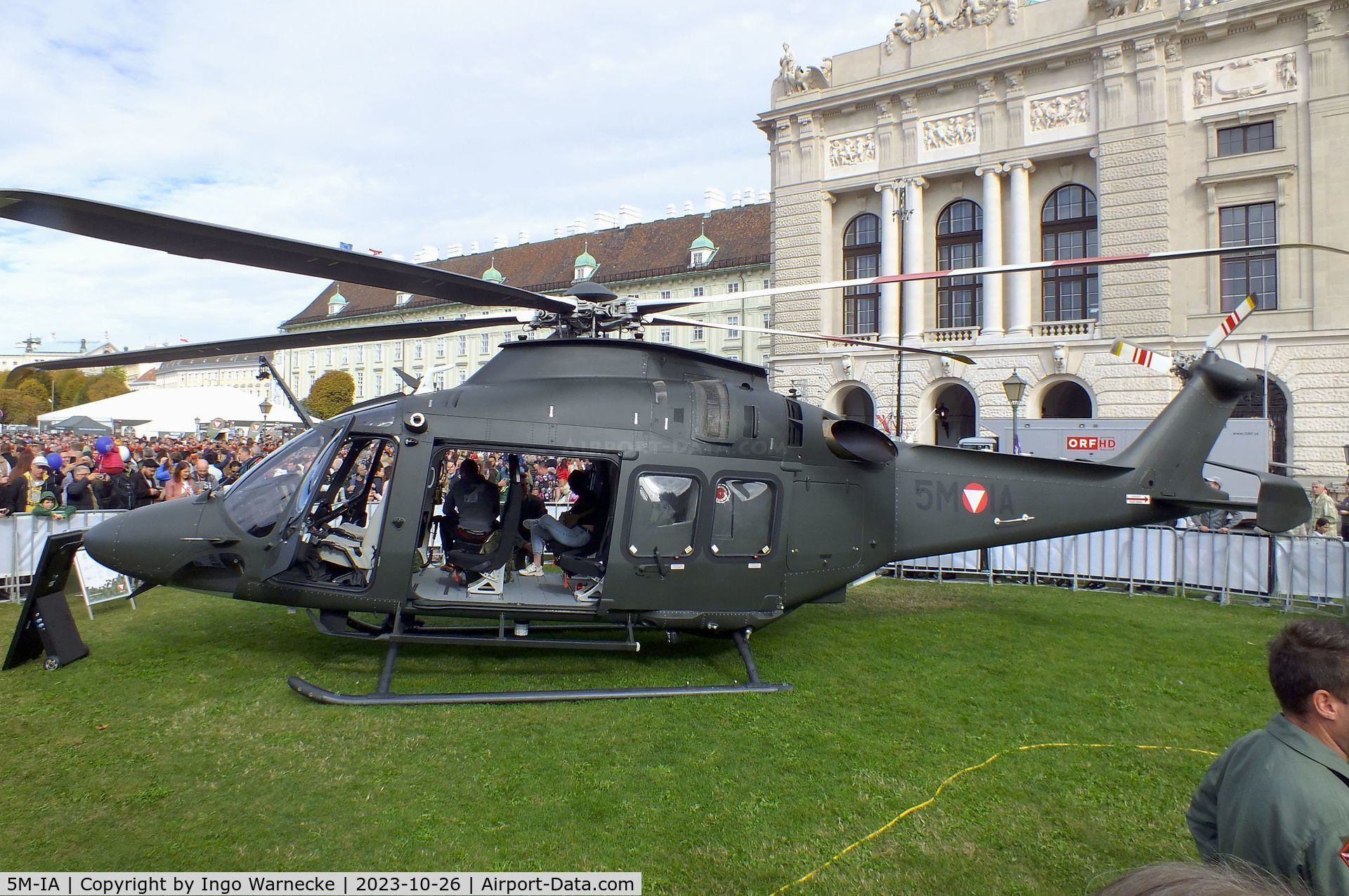 5M-IA, 2022 AgustaWestland AW169B C/N CSX82072, AgustaWestland (Leonardo) AW169B of the Bundesheer (Austrian Armed Forces) at the Austrian National Day celebrations in Vienna (Nationalfeiertag 2023, Wien) at the Heldenplatz