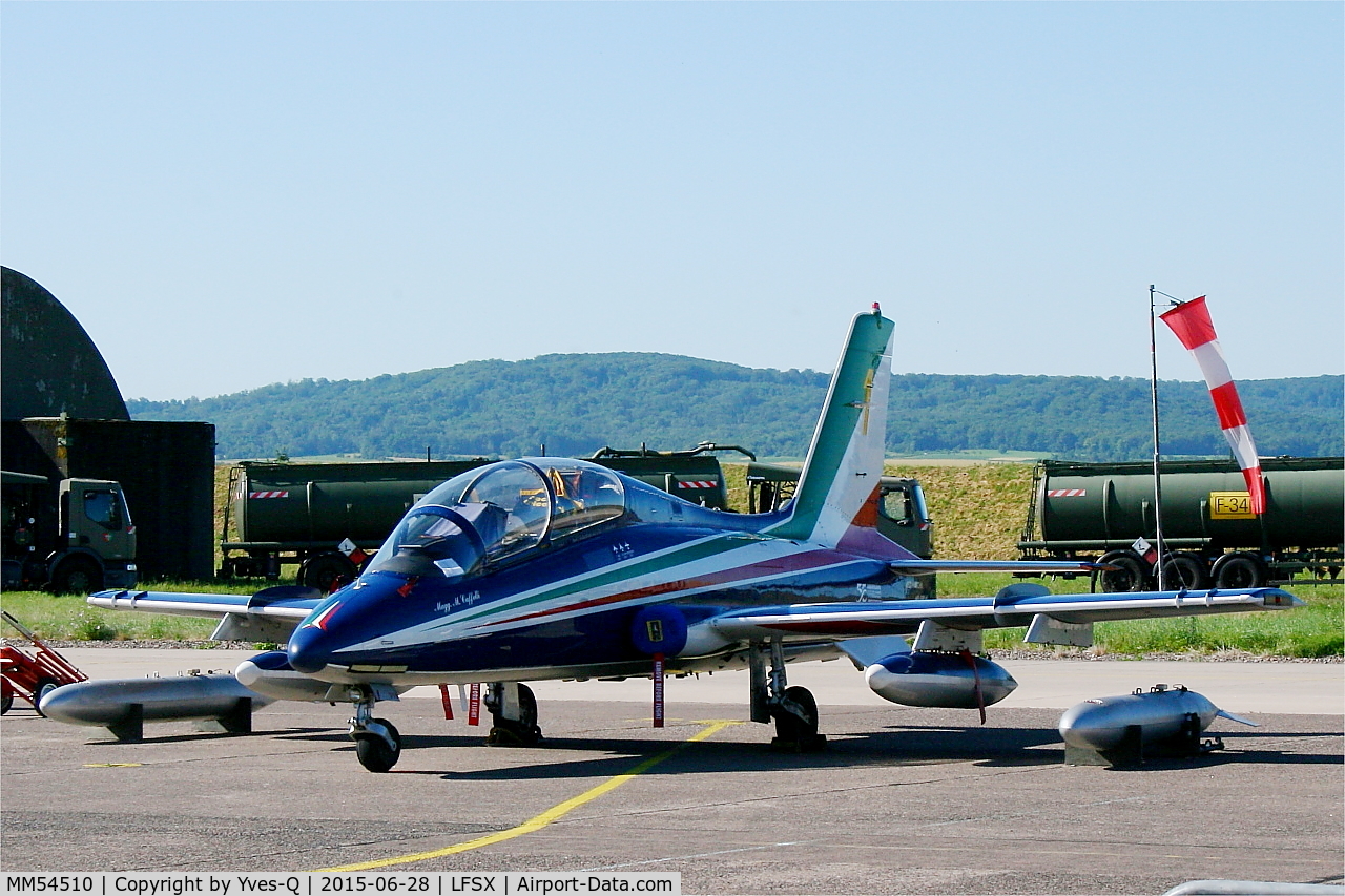 MM54510, Aermacchi MB-339PAN C/N 6726/121/AA058, Aermacchi MB-339PAN, N°1 of Frecce Tricolori Aerobatic Team 2015, Flight line, Luxeuil-Saint Sauveur Air Base 116 (LFSX)