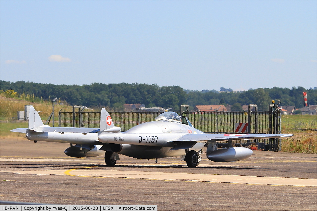 HB-RVN, 1952 De Havilland (FFA) Vampire FB.6 (DH-100) C/N 706, De Havilland (FFA) Vampire FB.6 (DH-100), Taxiing, Luxeuil-Saint Sauveur Air Base 116 (LFSX)