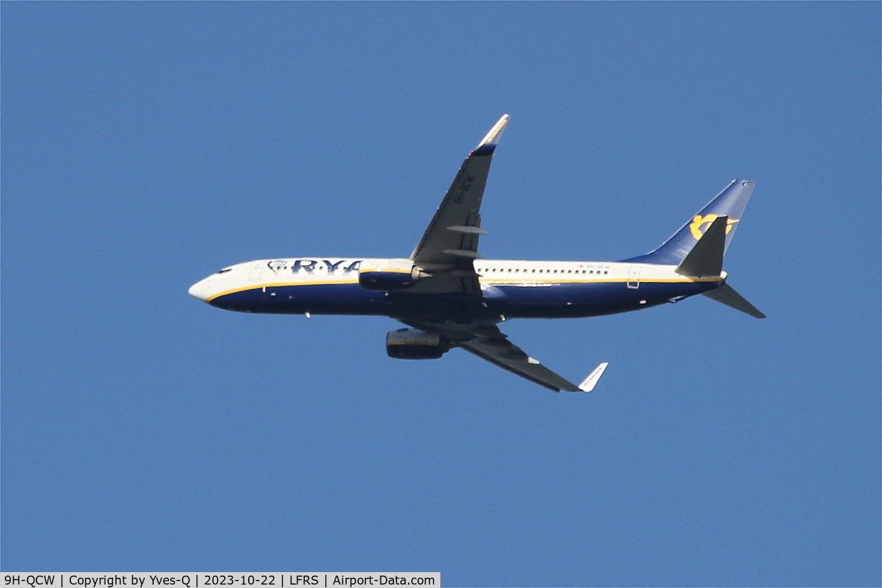 9H-QCW, 2016 Boeing 737-8AS C/N 44745, Boeing 737-8AS, long approach rwy 21, Nantes-Atlantique airport (LFRS-NTE)