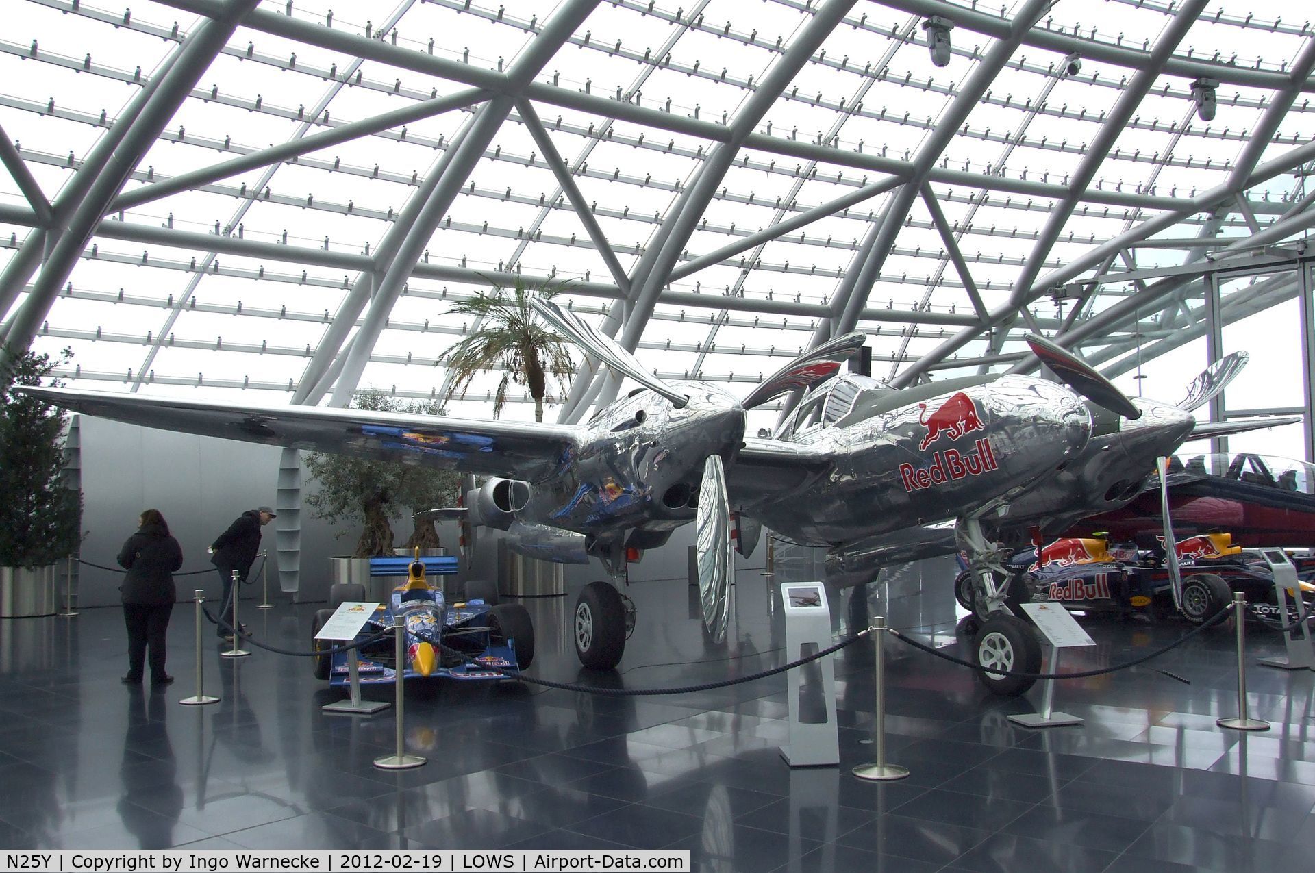 N25Y, 1944 Lockheed P-38L-5LO Lightning C/N AF44-53254, Lockheed P-38L Lightning at the Red Bull Air Museum in Hangar 7, Salzburg
