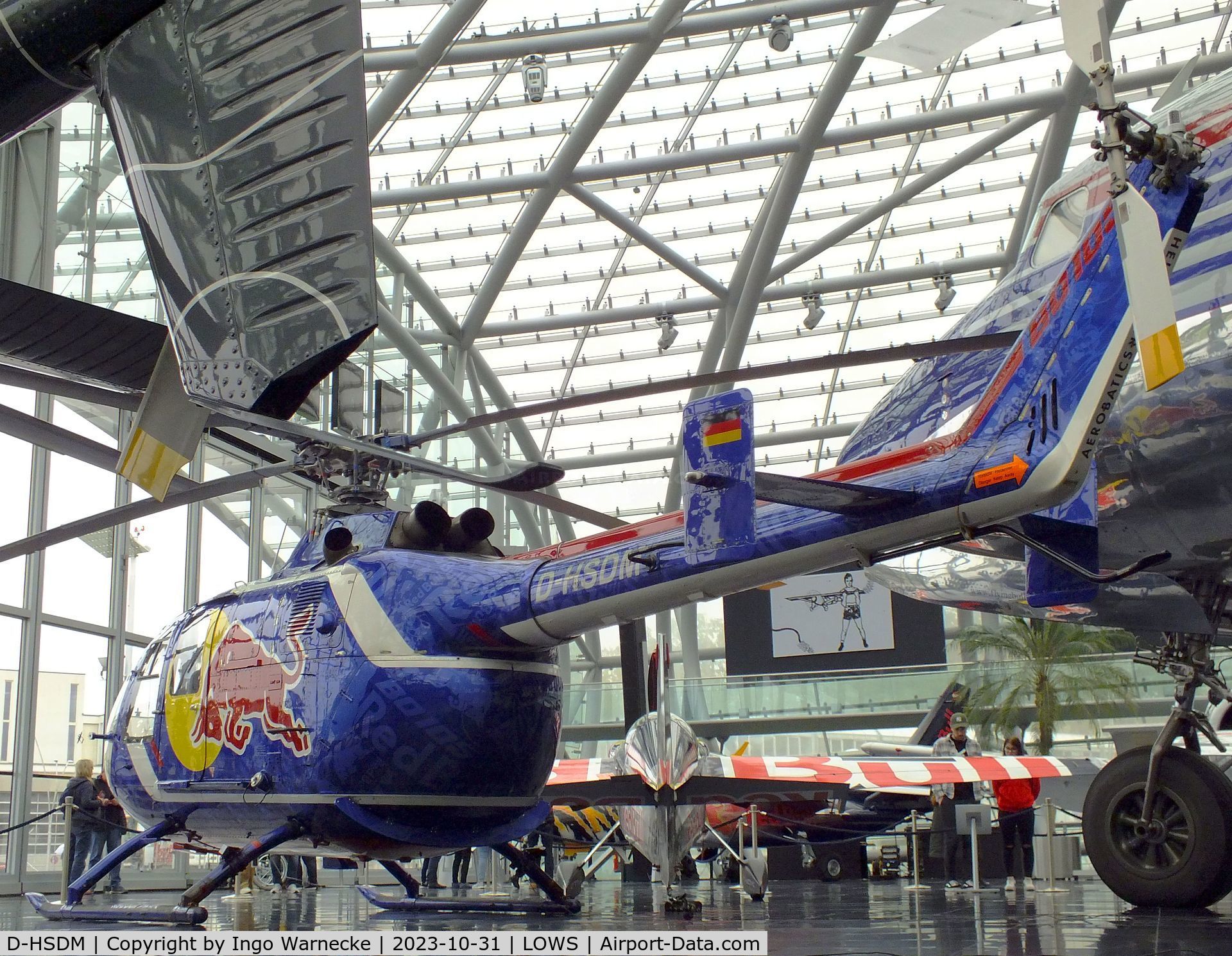 D-HSDM, MBB Bo-105CB C/N S-126, MBB Bo 105CB at the Hangar 7 / Red Bull Air Museum, Salzburg