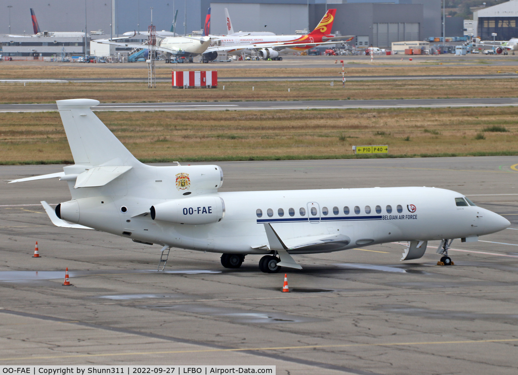 OO-FAE, 2009 Dassault Falcon 7X C/N 79, Parked at the General Aviation area...