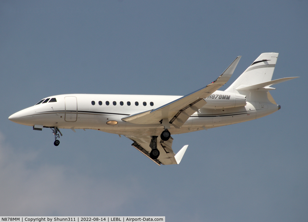 N878MM, 2005 Dassault Falcon 2000EX C/N 51, Landing rwy 24R