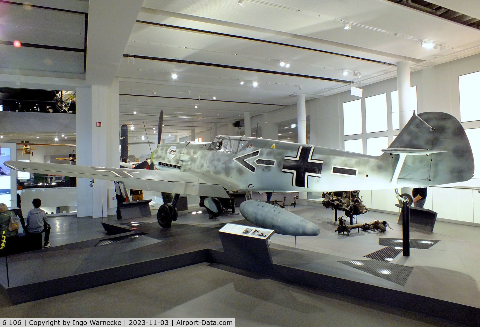 6 106, 1938 Messerschmitt Bf-109E-1 C/N 790, Messerschmitt Bf 109E-1, ex-Legion Condor, ex-Ejercito del Aire, displayed since 1973 in the markings of Werner Mölders' plane, at Deutsches Museum, München (Munich)