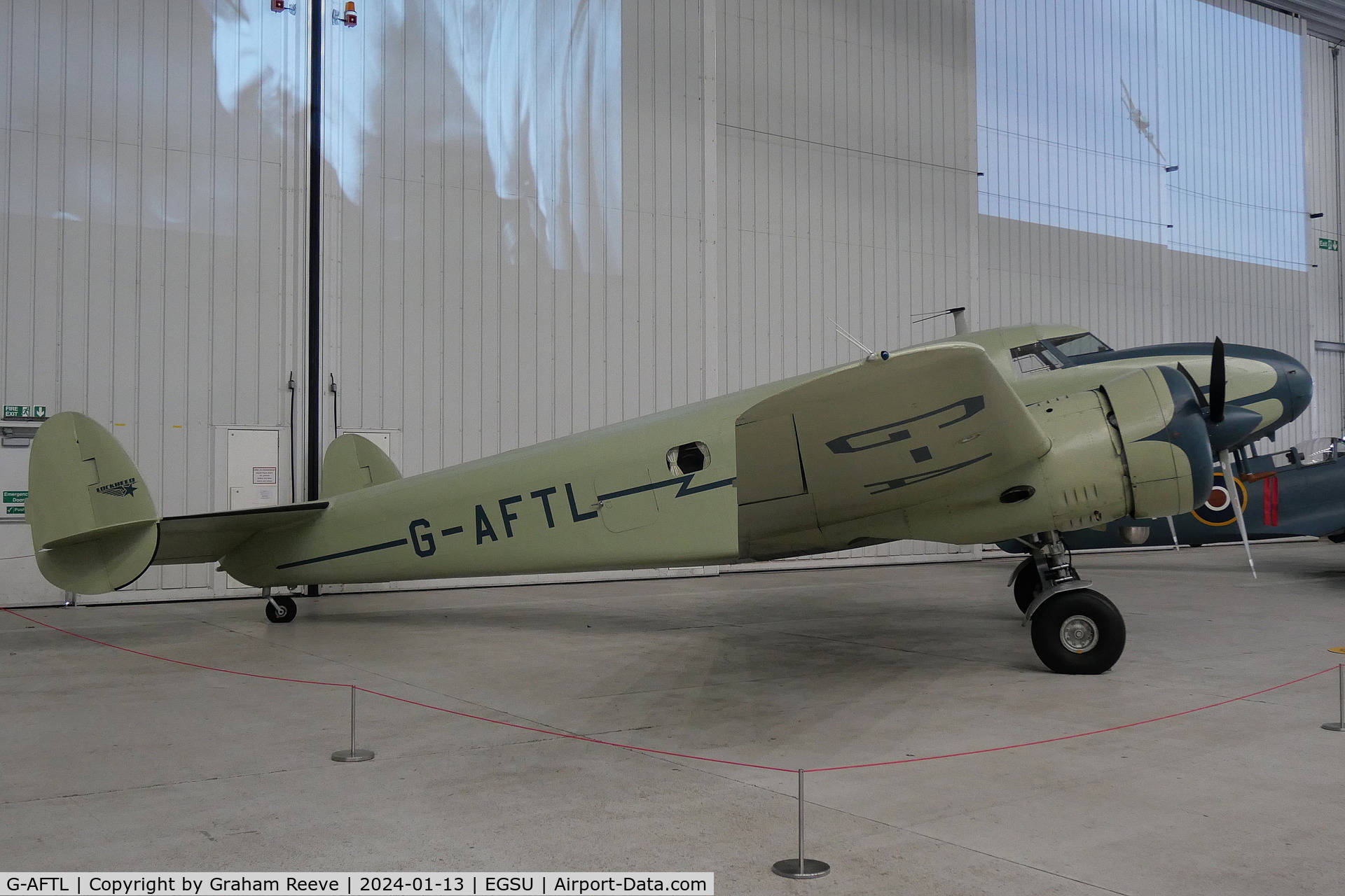 G-AFTL, 1936 Lockheed 12A Electra Junior C/N 1203, On display at Duxford.