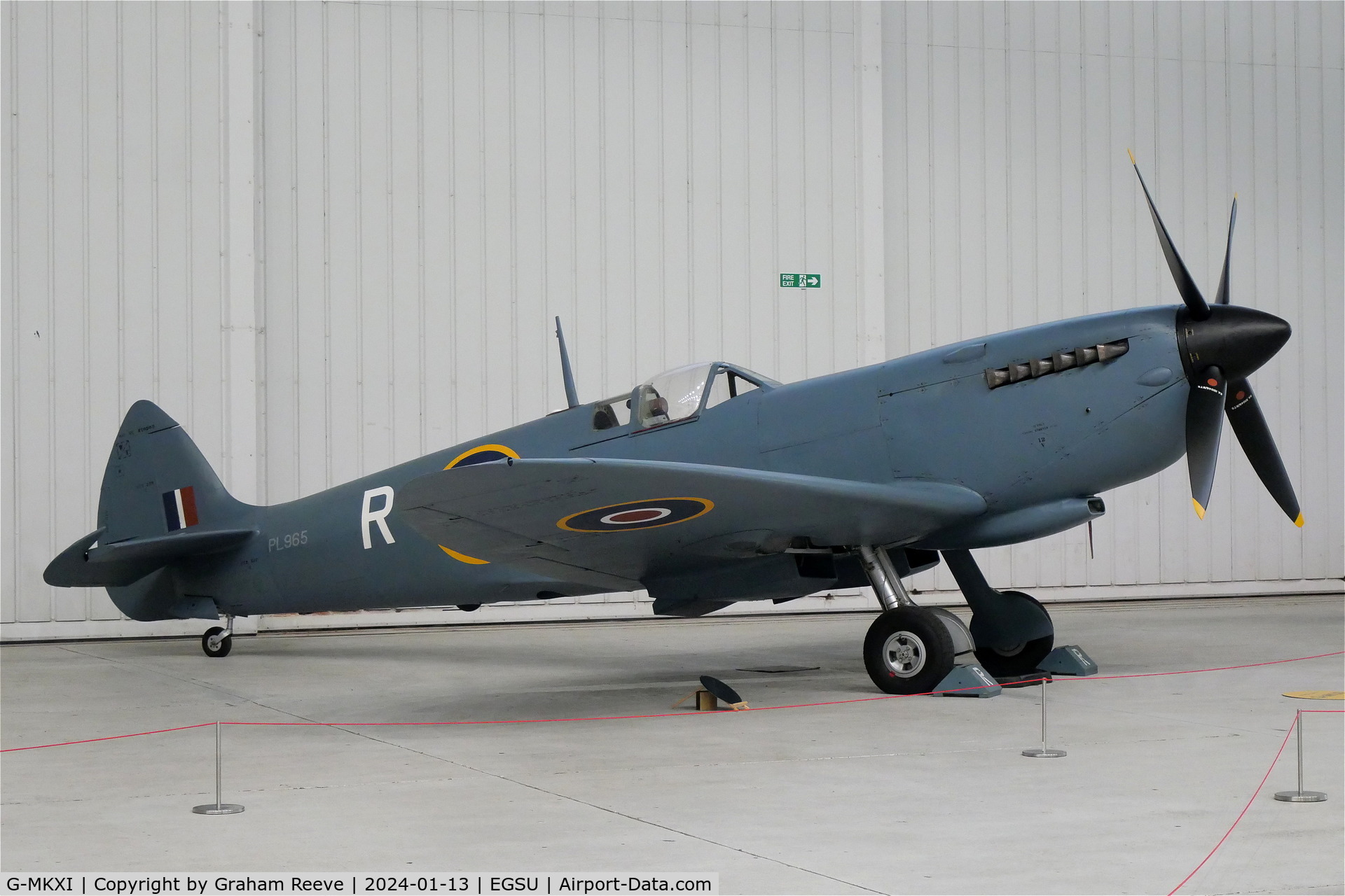 G-MKXI, 1944 Supermarine 365 Spitfire PR.XI C/N 6S/504719, On display at Duxford.