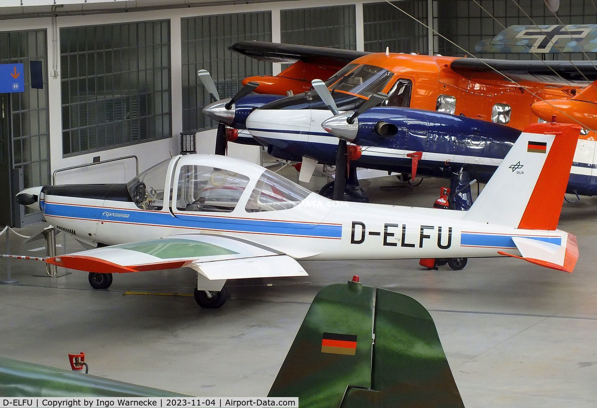 D-ELFU, 1968 Leichtflugtechnik-Union LFU-205 C/N V-1, Leichtflugtechnik-Union LFU-205 at the Flugwerft Schleißheim of Deutsches Museum, Oberschleißheim