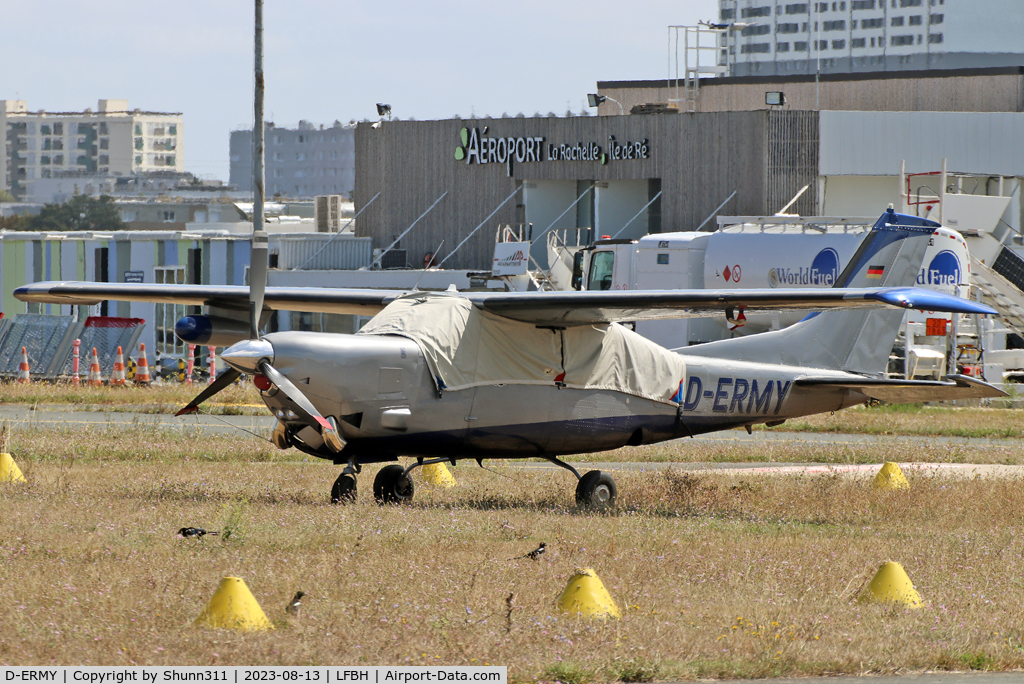 D-ERMY, 1981 Cessna P210N Pressurised Centurion C/N P21000739, Parked in the grass...