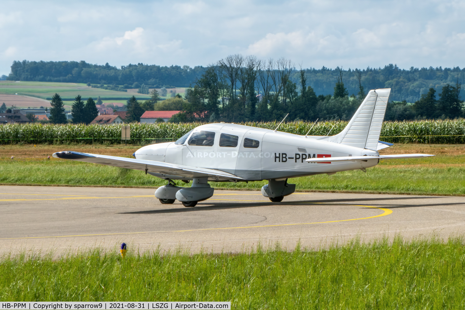 HB-PPM, 1997 Piper PA-28-181 Archer III C/N 2843095, At Grenchen. New paint-scheme. HB-registered since 1997-07-30